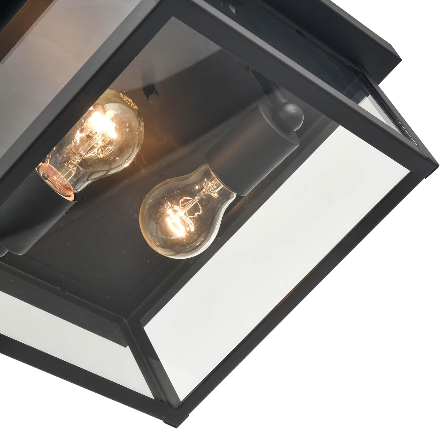 ML Lighting 4202-PBK Evanton - 2 Light Outdoor Flush Mount-5.25 Inches Tall and 12 Inches Wide, Finish Color: Powder Coat Black