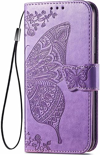 Miniatura 7 de MEUPZZK Funda para Samsung Galaxy A23, Samsung A23 4G5G, piel sintética de alta calidad con diseño de flor de mariposa en relieve, función atril,