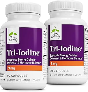 Terry Naturally Tri-Iodine - Dietary Supplement for Breast & Prostate Health Support - Healthy Thyroid Function Supplement Aid - 3 mg, 90 Capsules, 2 Pack