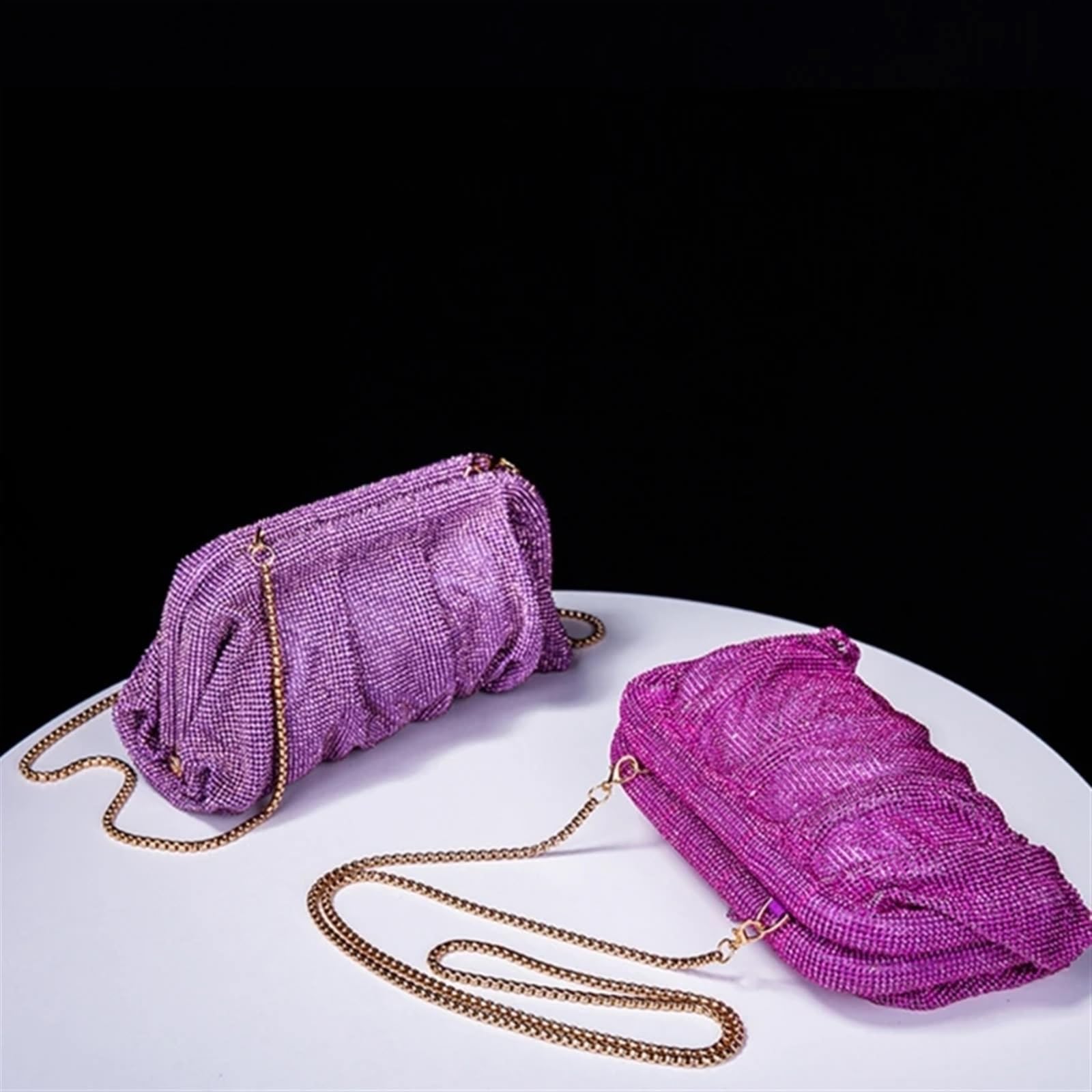 Borsa a tracolla, borsa da sera con strass, borsa da donna per feste formali, borsa da cocktail con catena, Champagne