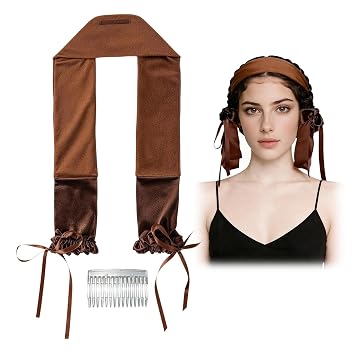 Overnight Curling Ties Headband Hair Curlers for Long Hair | Soft Ribbon Wrap for Long Hair, Natural Curls Bouncy Curls Hairstyle for Blowout-Inspired Waves with Styling Comb