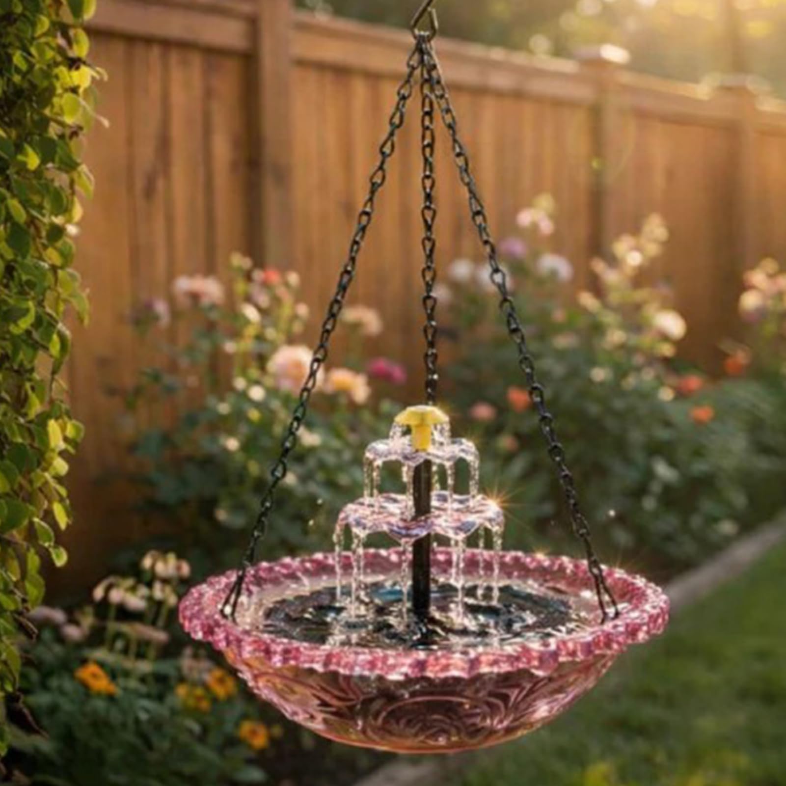 Fuente de Agua Solar para Baño de Aves Recipiente de baño para aves de | Bebedero para Colibríes para Jardineros, Hogares, Patios, Amantes de Aves, Balcones, Terrazas, Jardines, Parques, Es