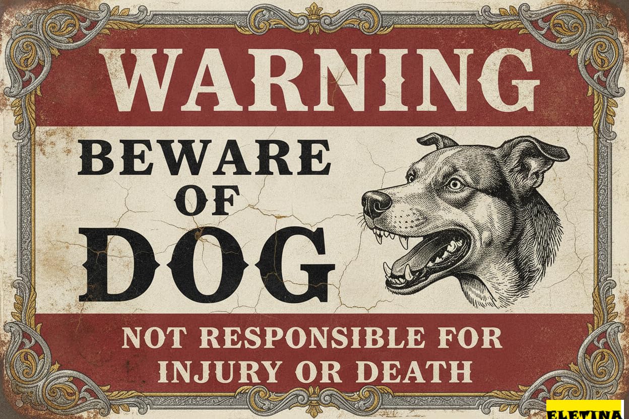 Tin Sign for Man Cave Beware Of Dog Golden Retriever Metal Warning Beware Of Dog S Fence Outdoor Farm Garden Gate Home Yard Decor 8x12in Private Property Decorative