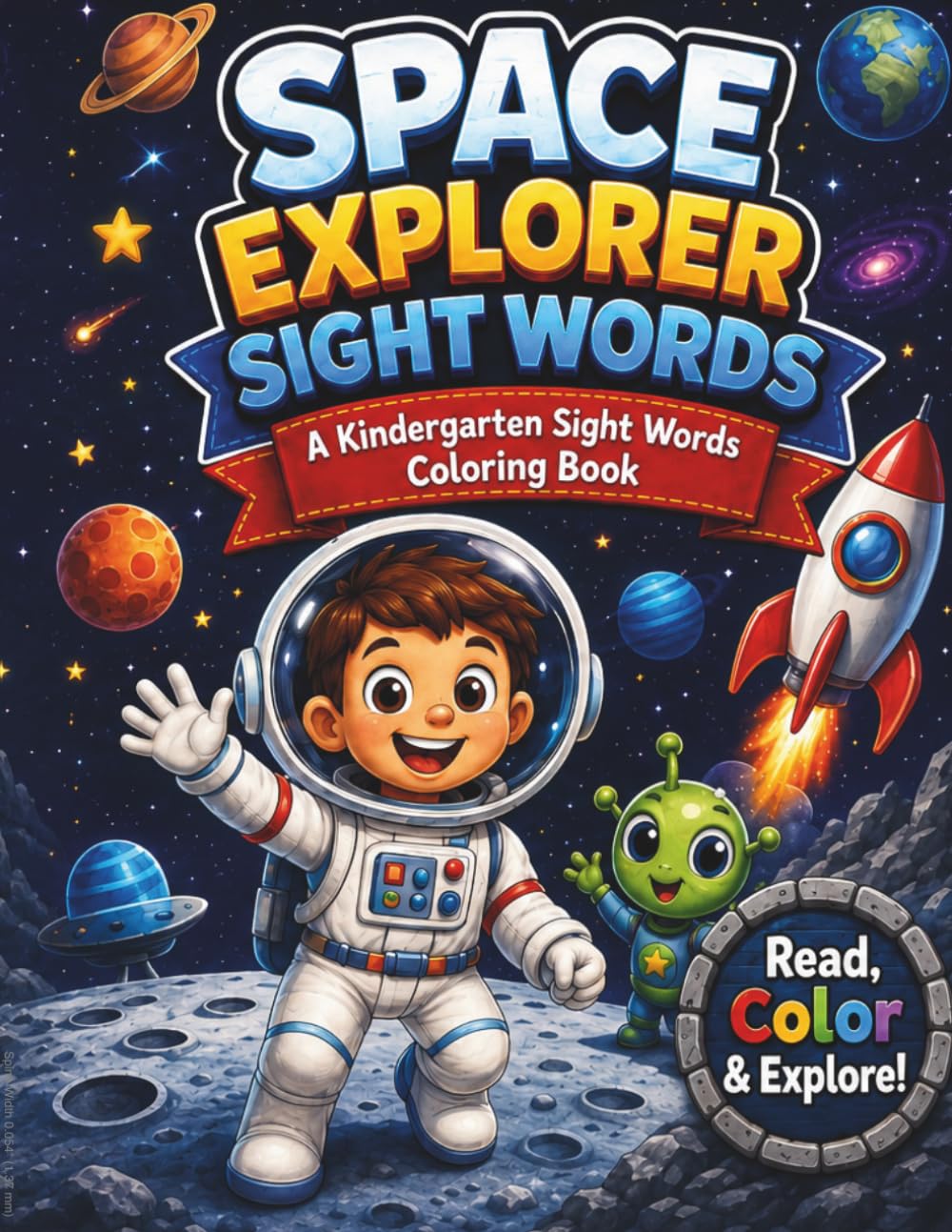 Space Explorer Sight Words: A Kindergarten sight words coloring book