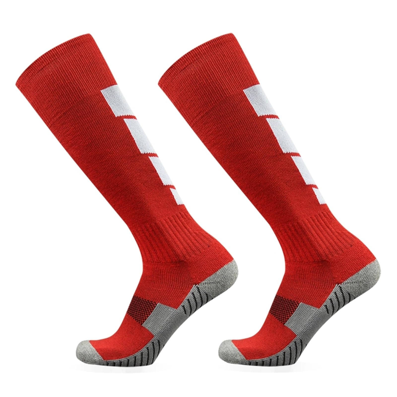 LXRHLIKG Fencing Sport High Long Sports Socks, Fencing Equipment Protective Fencing Stockings, Unisex Anti-slip Thickening Fencing Socks for Men Women(Red,L)