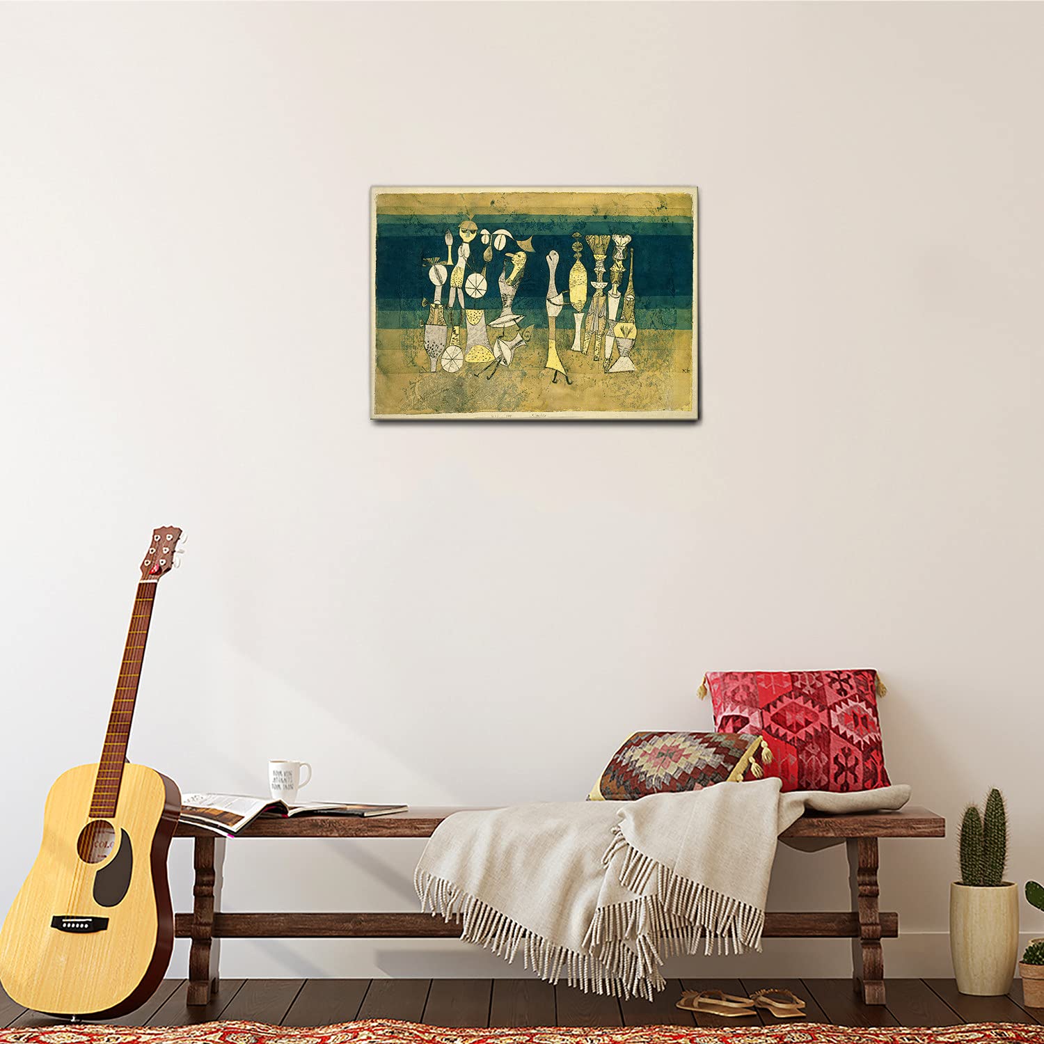 Giallobus - Quadro - Paul Klee - Commedia - Tela canvas - 70x50 - Pronto da appendere - Quadri moderni per la casa