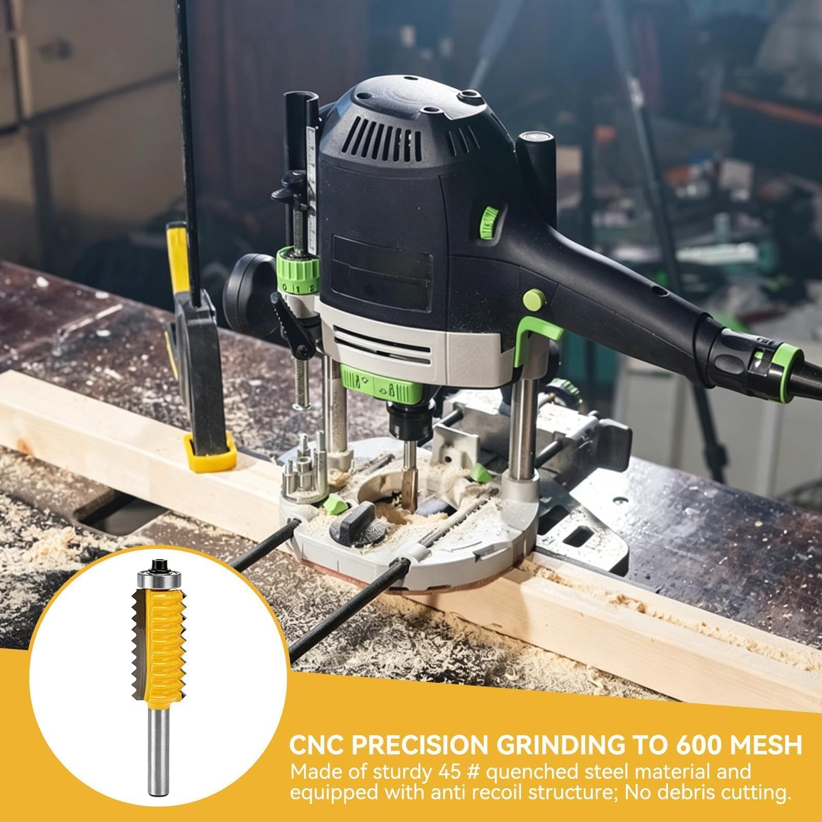 Finger Joint Router Bit, 8*55mm Fresa per Giunti a V, Punte Di Falegnameria Fresa per La Lavorazione Del Legno, Fresa a Longeron, Finger Colla Giunto Router Bit Scaffali Mobili Da Tavolo Strumenti
