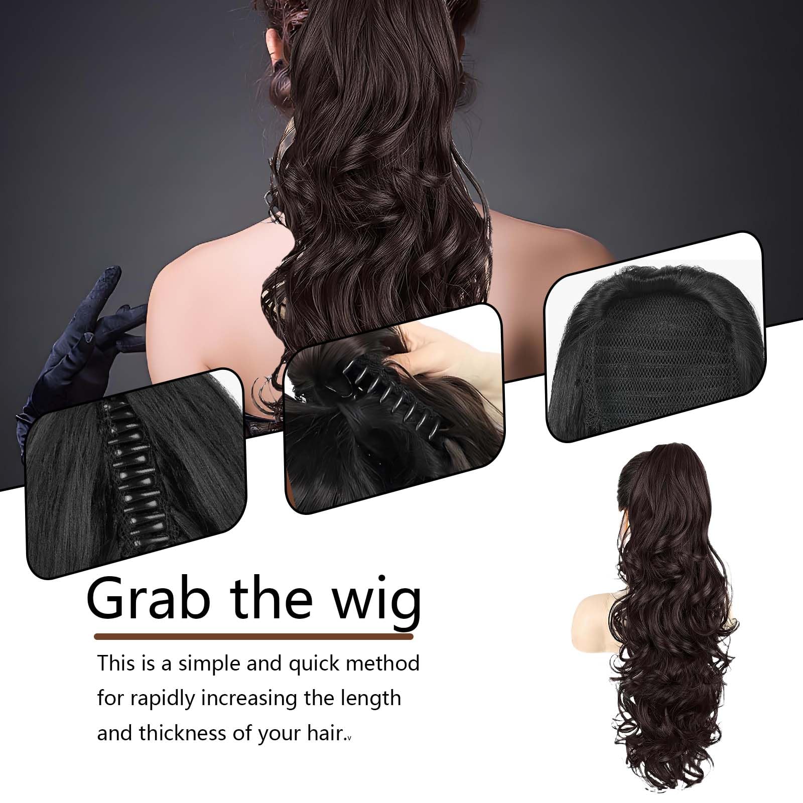Claw Clip Ponytail Hair Extensions, Curly Ponytail Extension 60cm - Image 3