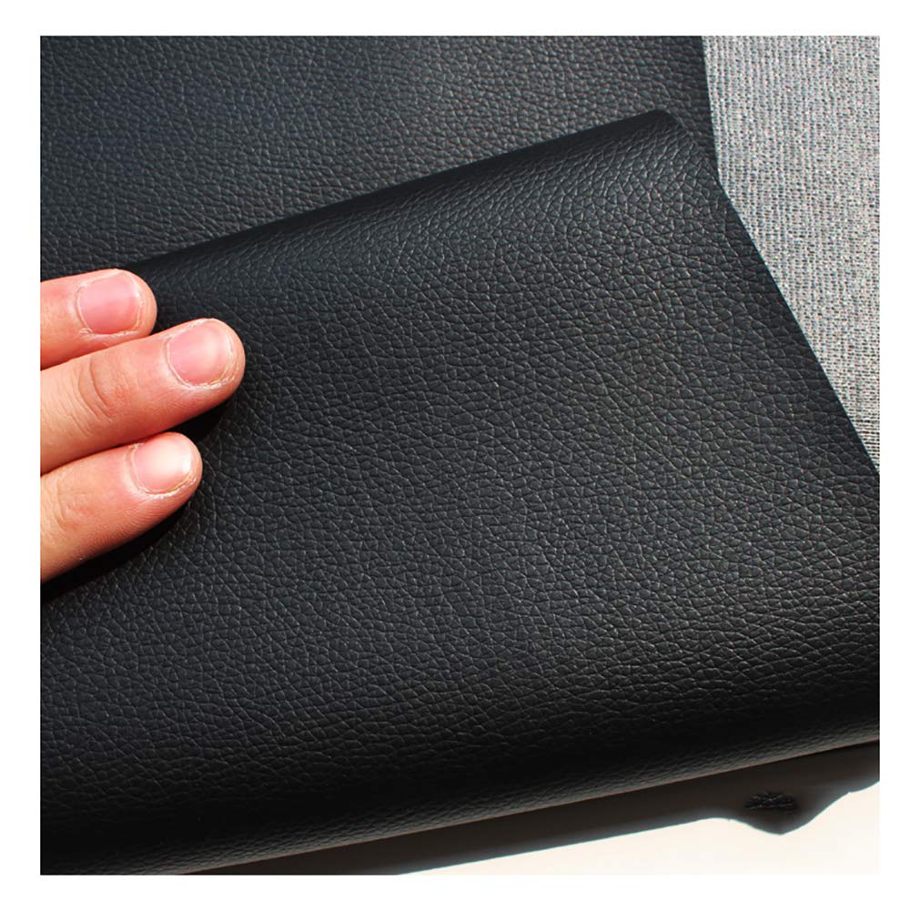 Tissu en cuir faux similicuir noir 1.38x5m pour couture et loisirs créatifs