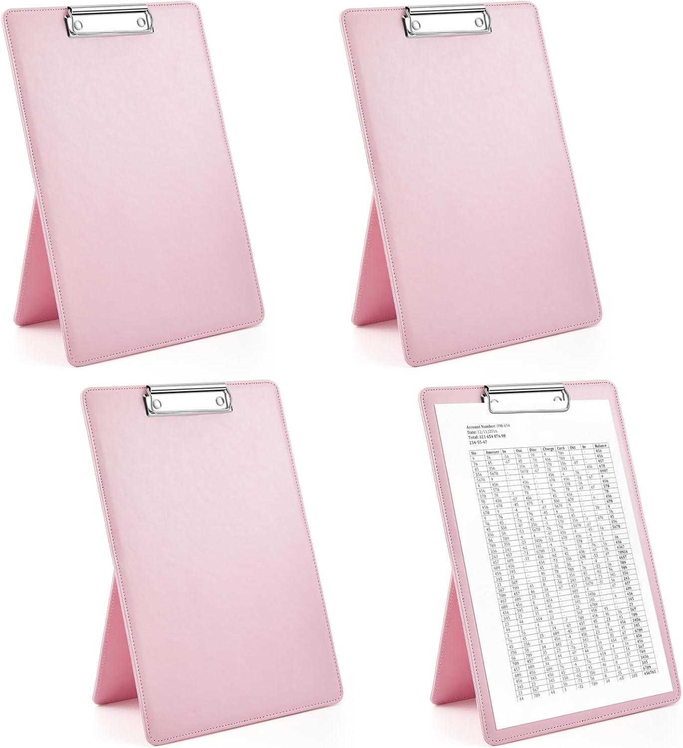 Amazon.com : Jetec 4 Pcs Pink Standing Clipboard Desktop Document ...