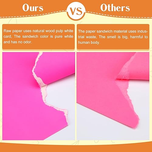 Miniatura 3 de Tablero de póster de neón de 25 hojas de 22 x 28 pulgadas, tablero de póster grande fluorescente de colores surtidos, dibujo de cartulina de papel