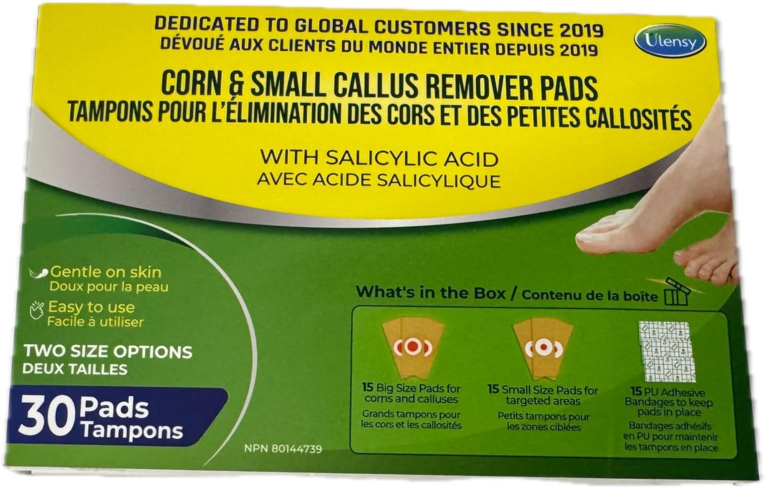 Corn Remover Pads for Feet Toes: 30 Pack 40% Salicylic Acid Extra Strength Treatment - Fast Effective Medicated Bandages for Kids Adults Seniors Teens Athletes Runners Hikers Workers Men Women
