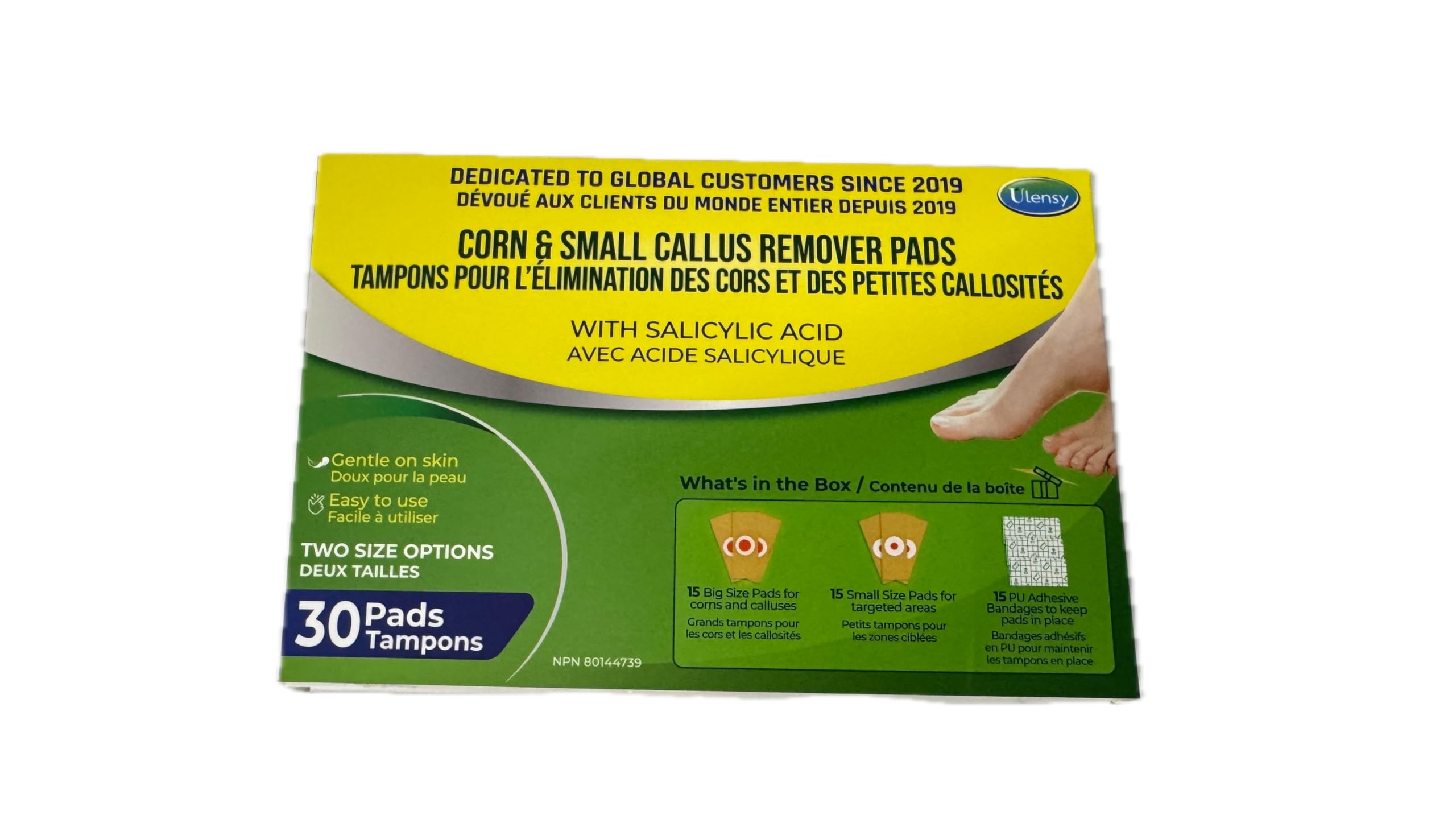 Corn Remover Pads for Feet Toes: 30 Pack 40% Salicylic Acid Extra Strength Treatment - Fast Effective Medicated Bandages for Kids Adults Seniors Teens Athletes Runners Hikers Workers Men Women