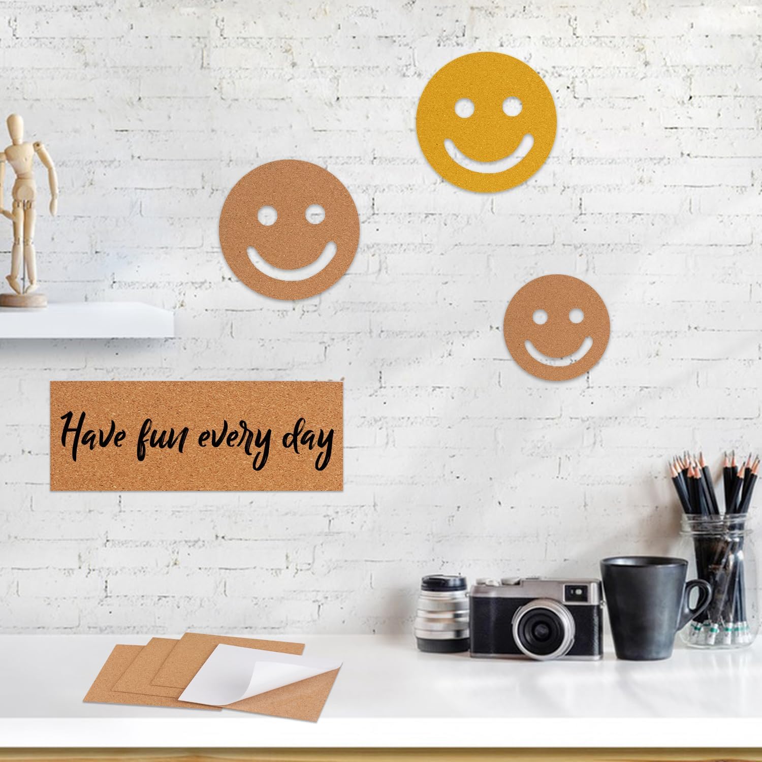 60 Pack Self Adhesive Cork Squares, 6 x 6 Inches Cork Backing for Coasters, Cork Squares for DIY Crafts and Coasters, Natural Soft Wood with Strong Adhesion Backing, 2 mm Thick,by GNIEMCKIN. - Image 7