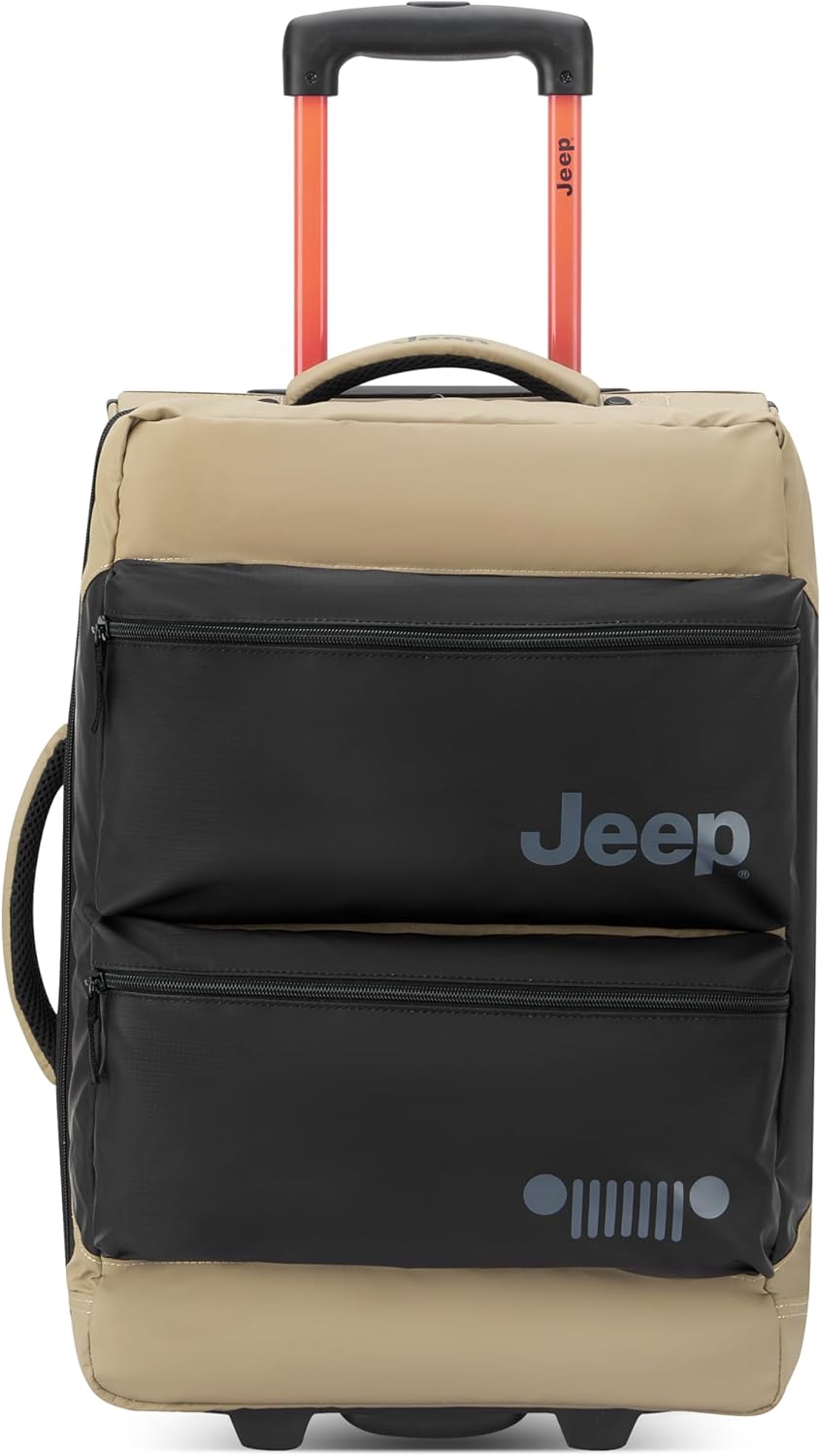 Jeep JS006B Two Wheel Rolling Travel Duffle Bag, Warm Sand, 20 Inch