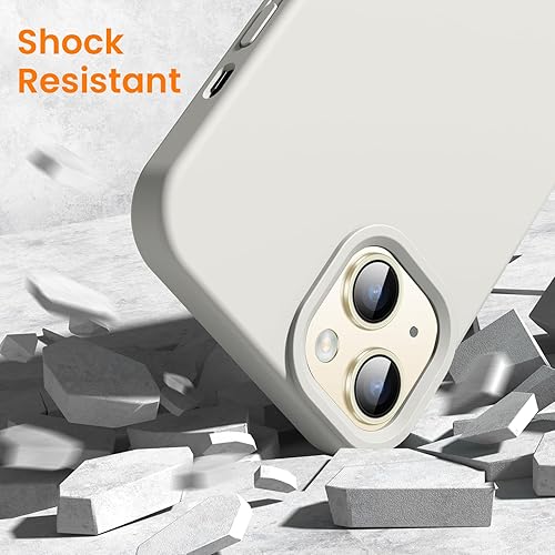 Miniatura 6 de OuXul Funda para iPhone 14, iPhone 13, funda protectora de silicona líquida a prueba de golpes, con forro de microfibra suave antiarañazos, ultra