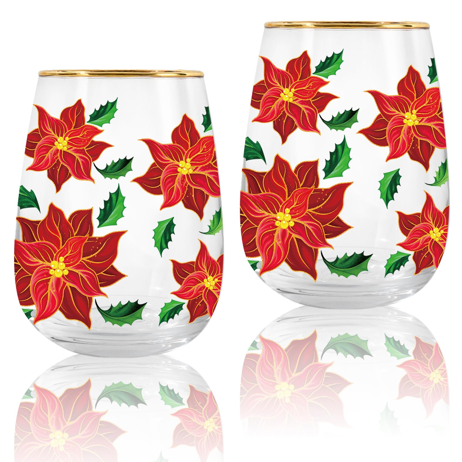 Verres à vin de Noël sans pied coffret cadeau idéal fin d'année