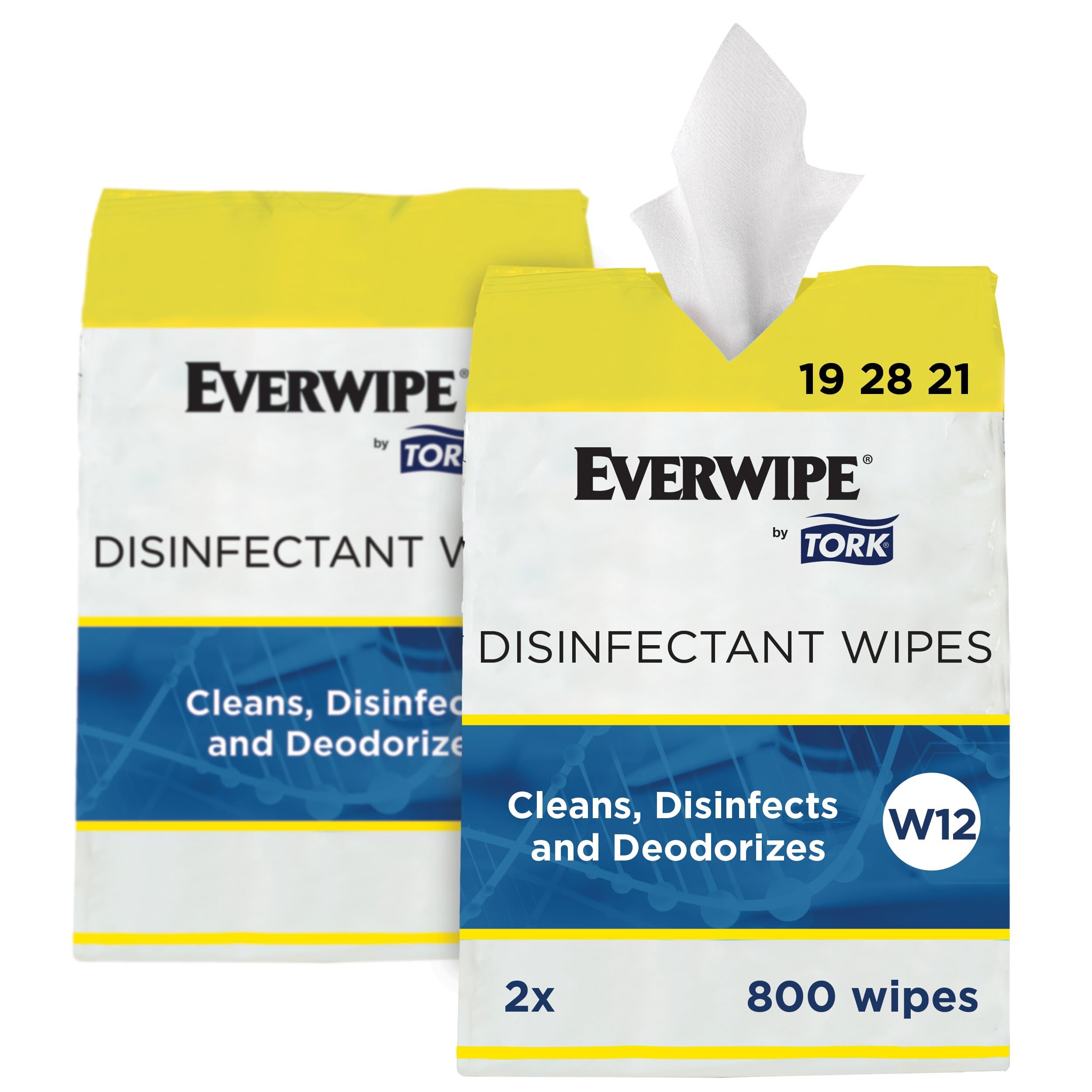Everwipe by Tork Disinfectant Wipe Jumbo Rolls White Cleans Disinfects and Deodorizes 2 x 800 wipes 192821 10100