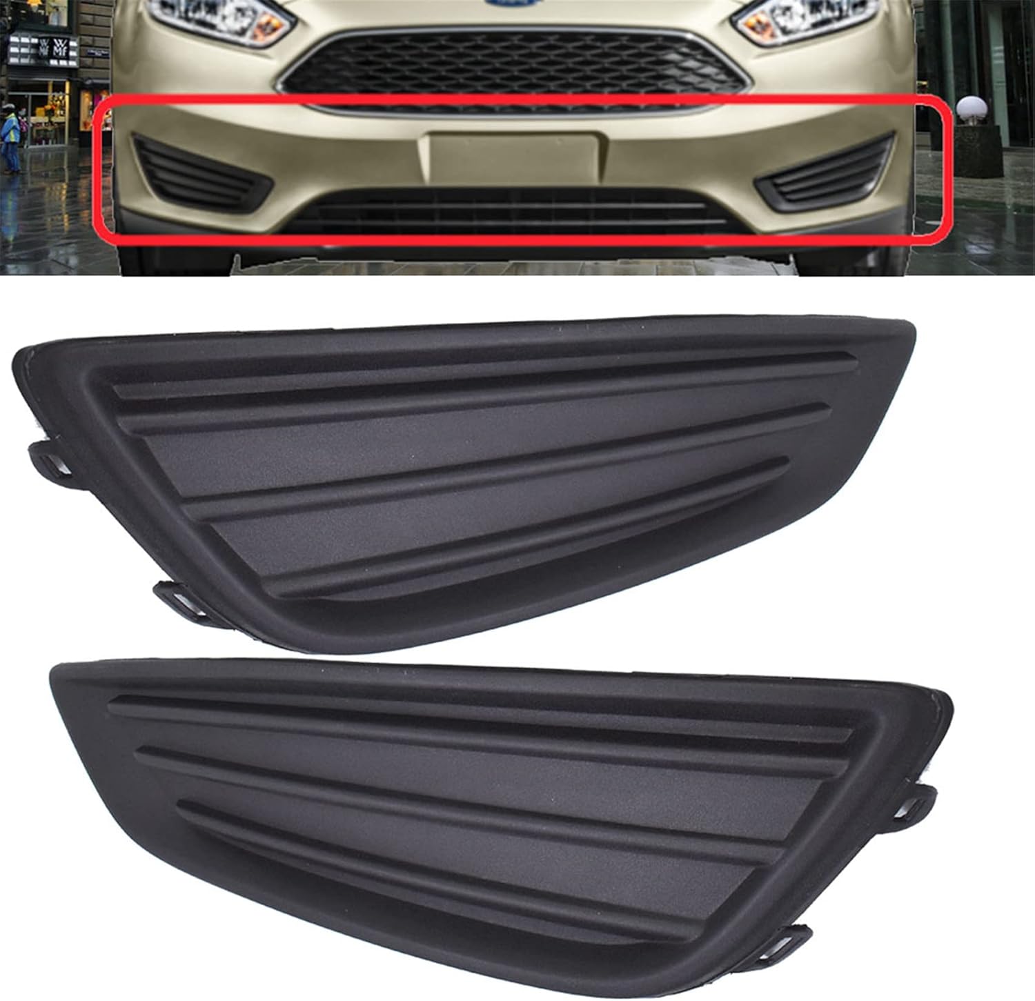 labwork 1 Pair of Fog Light Lamp Covers LH and RH Replacement for Focus 2015 2016 2017 2018
