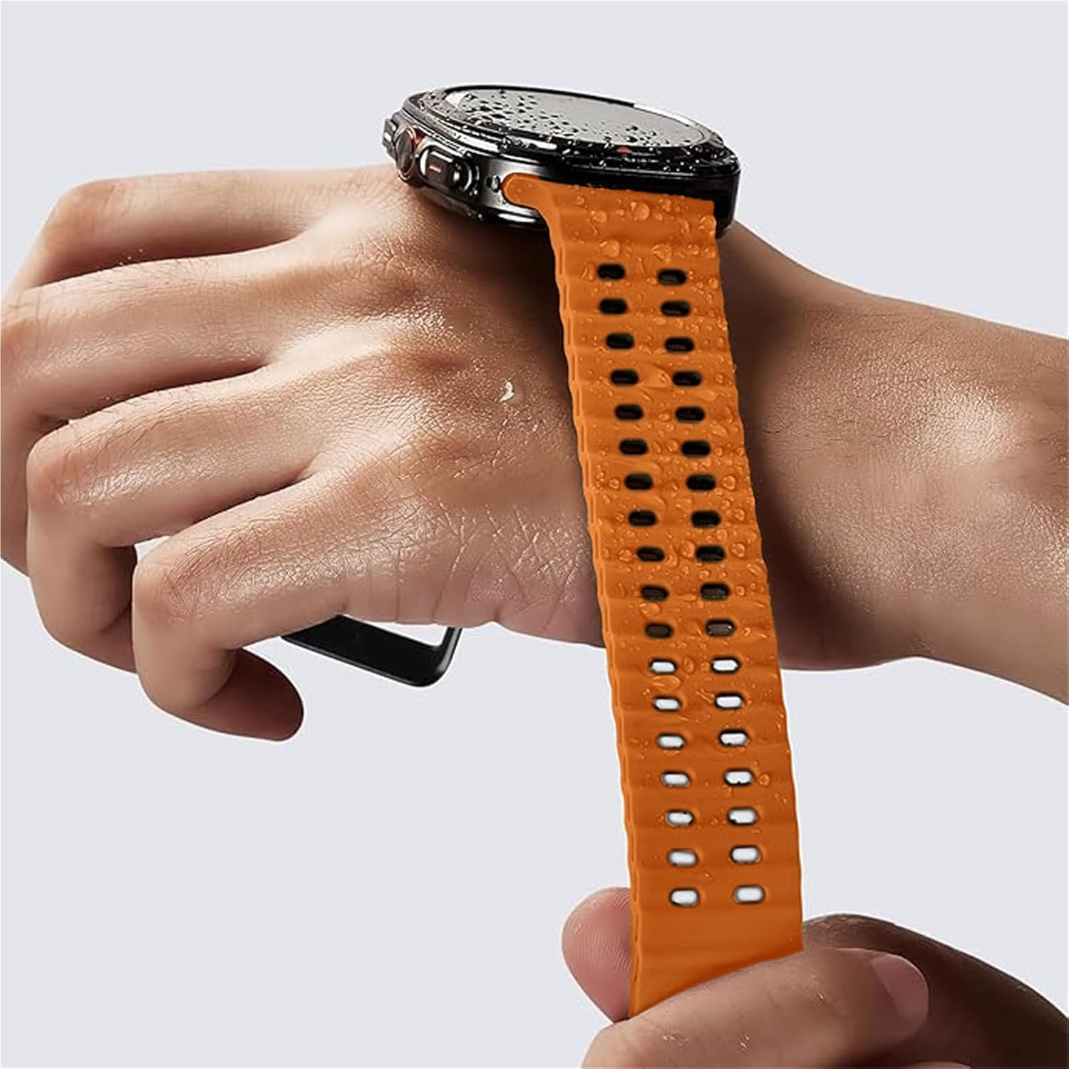 Silicone Strap For Samsung watch ultra 47mm Bracelet No Gaps Sport two-tone Band for Galaxy 7 ultra watchband straps