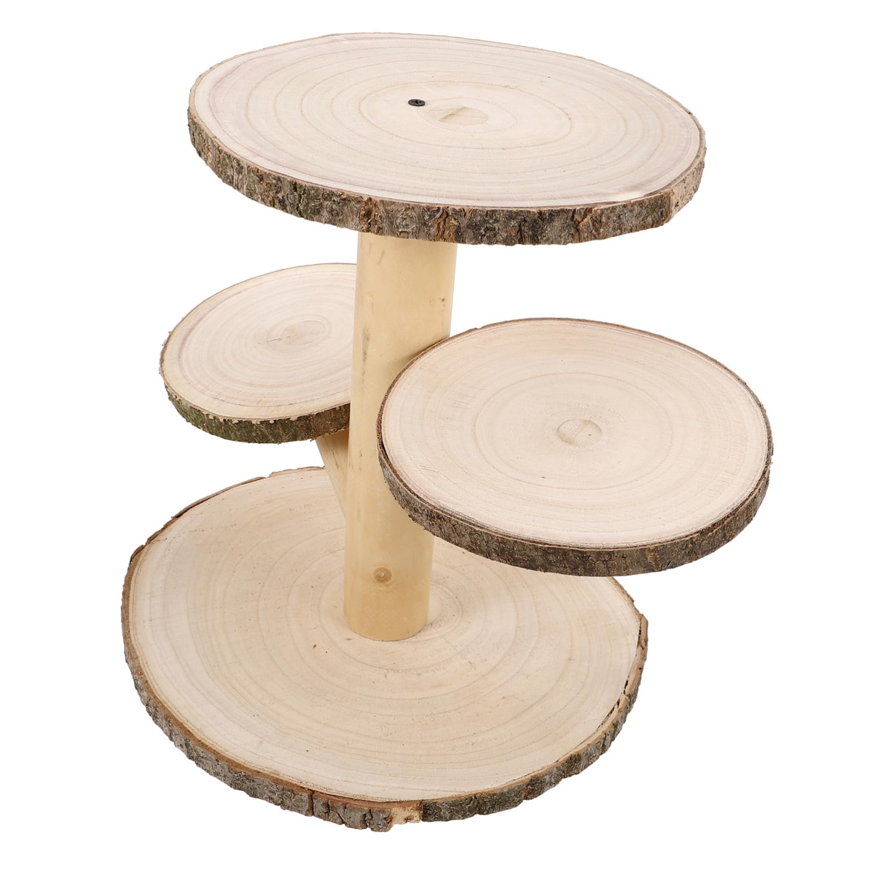 IMIKEYA Présentoir à Cupcakes de Mariage en Bois 4 Étages, Style Campagnard, Support Circulaire pour Gâteaux et Desserts, pour Tables de Fête