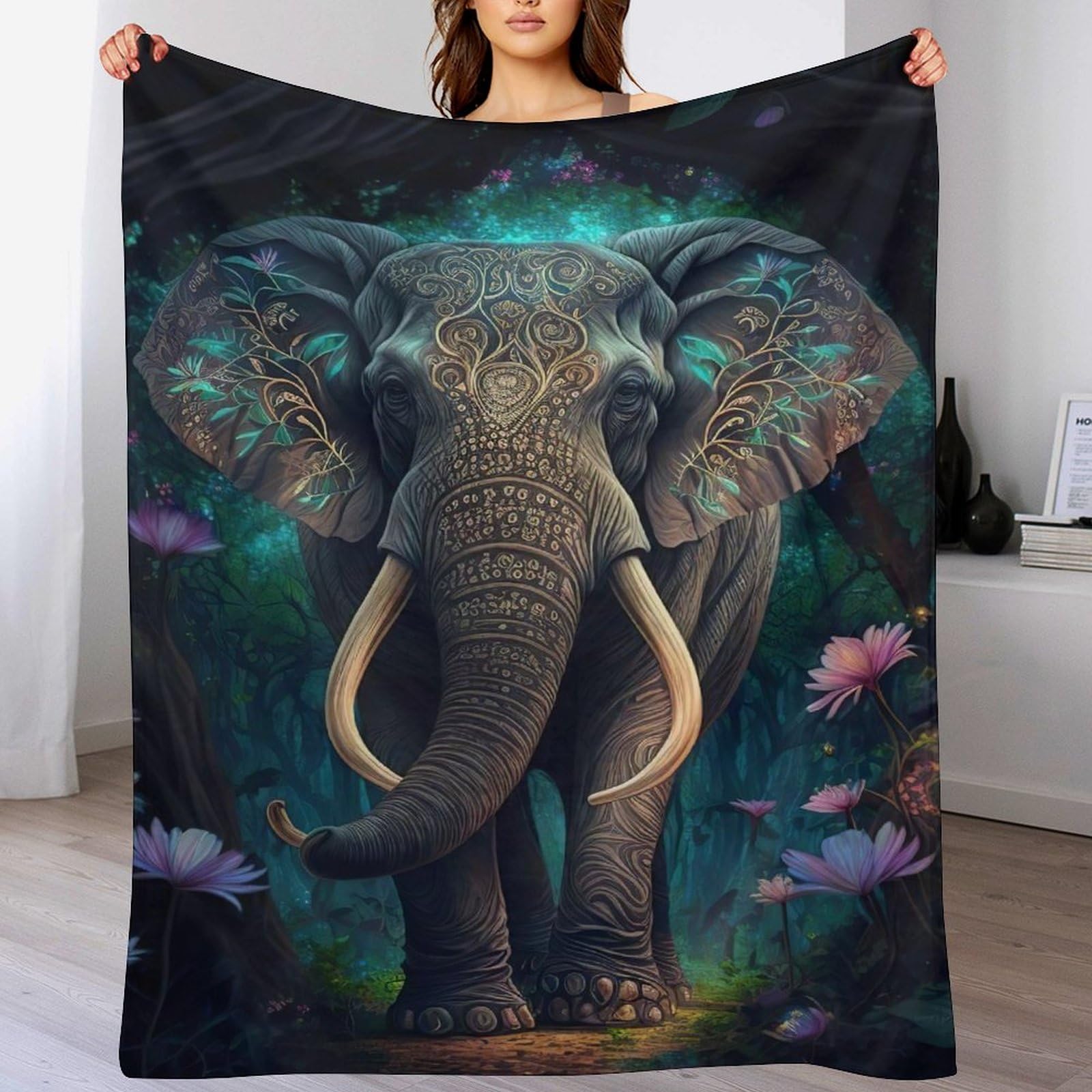 Couverture éléphant chaude pour lit et voyage, le plaid parfait en canapé
