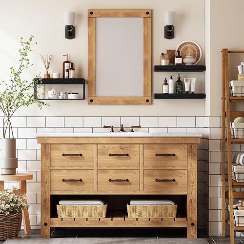 Miniatura 2 de QEEIG Estantes de baño sobre el inodoro, estantes flotantes montados en la pared, almacenamiento de papel higiénico, estante pequeño de decoración