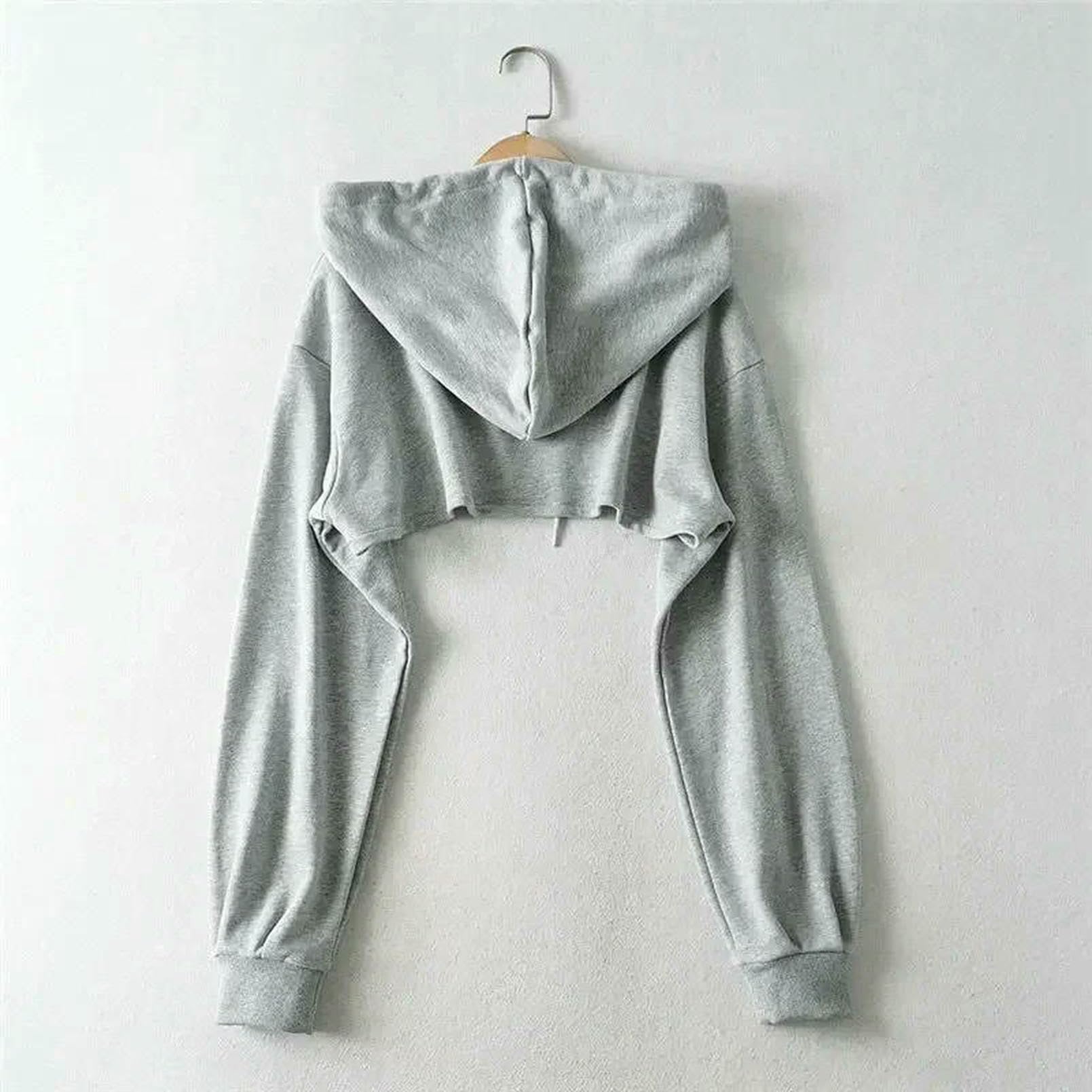 Bluza z kapturem Kobieca Osobowość Nieregularne Crop Ultra Krótki Styl Długi Rękaw Top Drop Shipping Bluza Y2k Ubrania