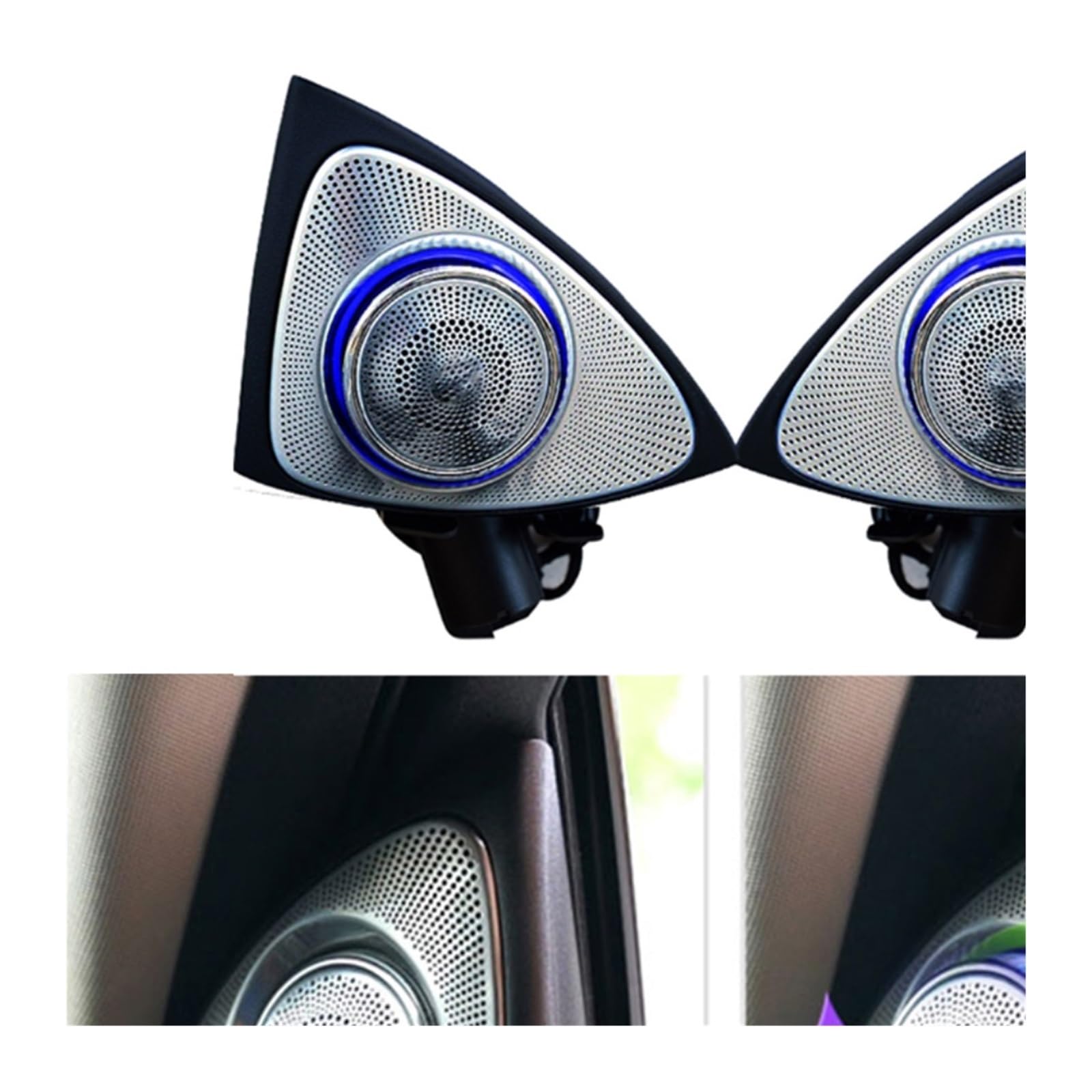 XCZPRKMXY Car Interior 3 Colors Led Ambient Light 3D Rotary Tweeter Speaker Compatible with Mercedes-Benz C Class W205 C180 C200 C250 C300 C350 Neon(2019-2021 64 Color)