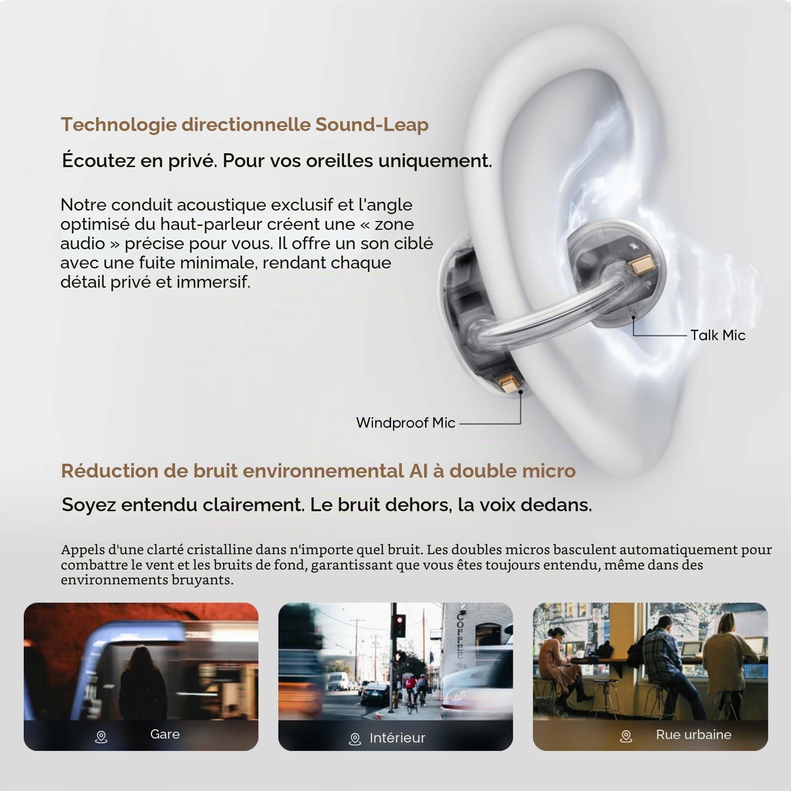 realme Buds Clip Écouteurs Bluetooth sans Fil Open Ear avec Titan-Bügel, 3D Raumklang, AI-ENC, 36h d'autonomie, IP55, Bluetooth 5.4 Écouteurs Clip légers pour Le Bureau, Les appels et Le Sport, Or