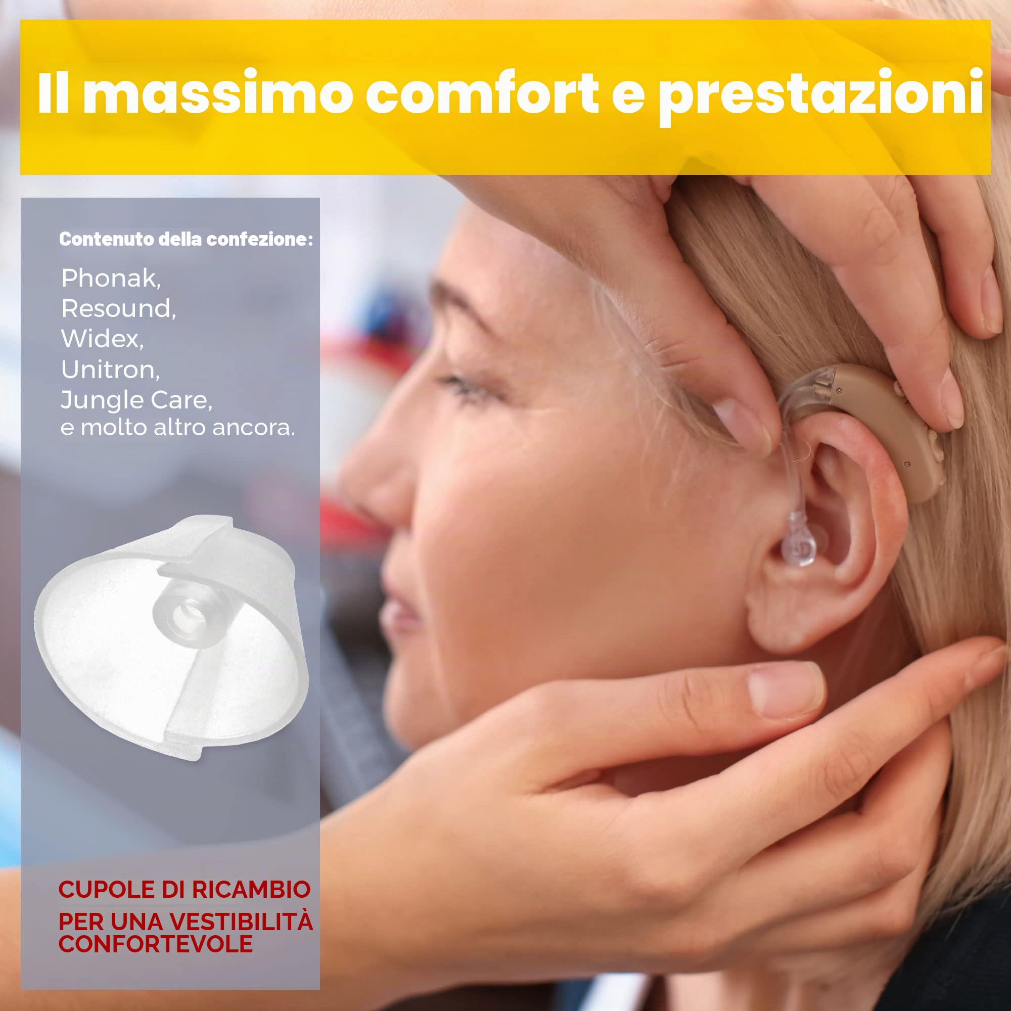 MEDca Tulipano per apparecchi acustici GN Resound Sure Fit – 10 pz punta di ricambio BTE PSAP e Open Fit, trasparente