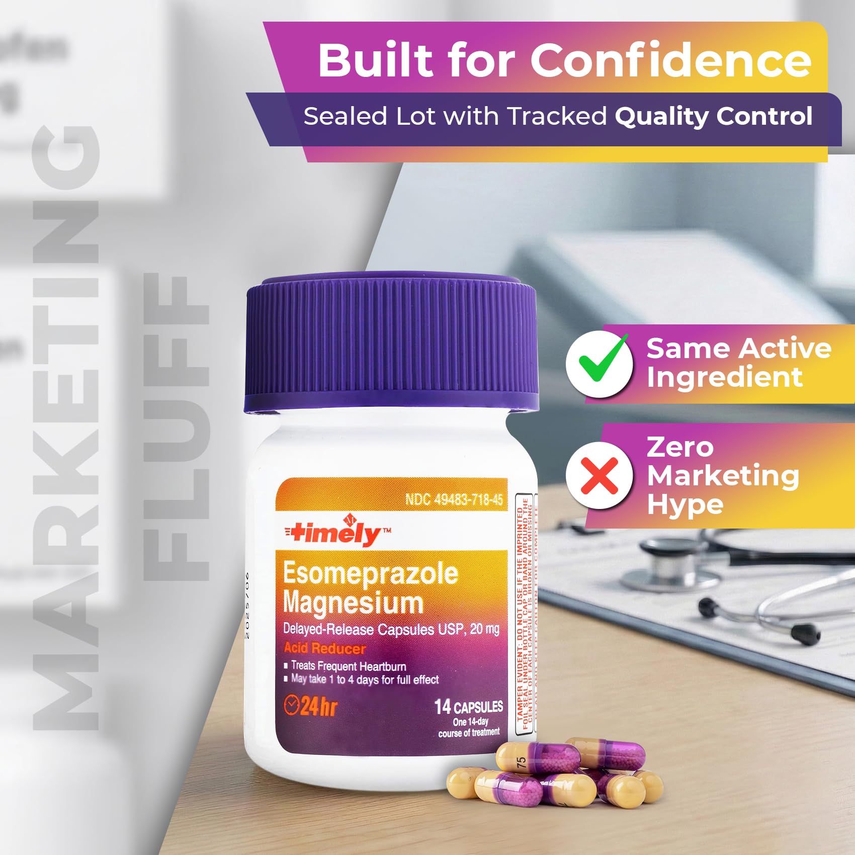 TIME-Cap Labs Esomeprazole Magnesium 20mg Delayed-Release Capsules 42 Count — Amazon image 4