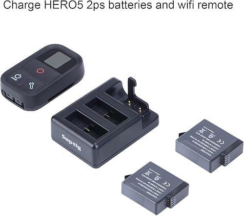 Miniatura 4 de Suptig Cargador de batería triple para GoPro Hero 8 Black Hero 7 Black Hero 5 GoPro Hero 6 Hero 2018 y para GoPro WiFi Remote o Suptig WiFi Remote