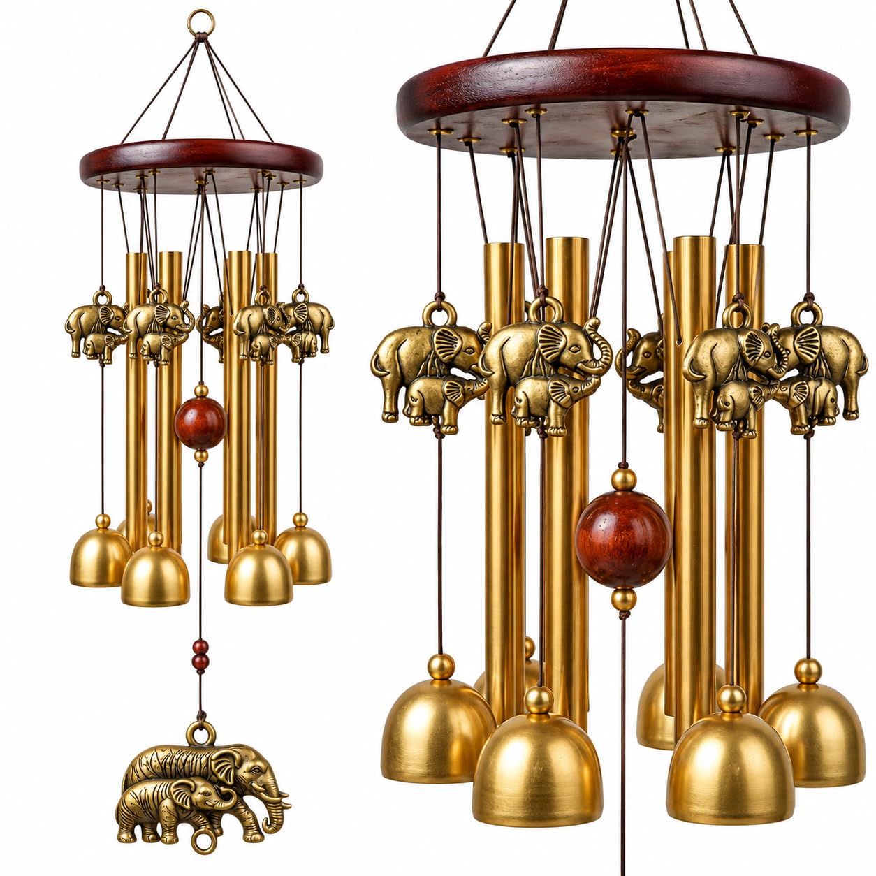 Elephant Wind Chime - Good Luck & Serenity -1