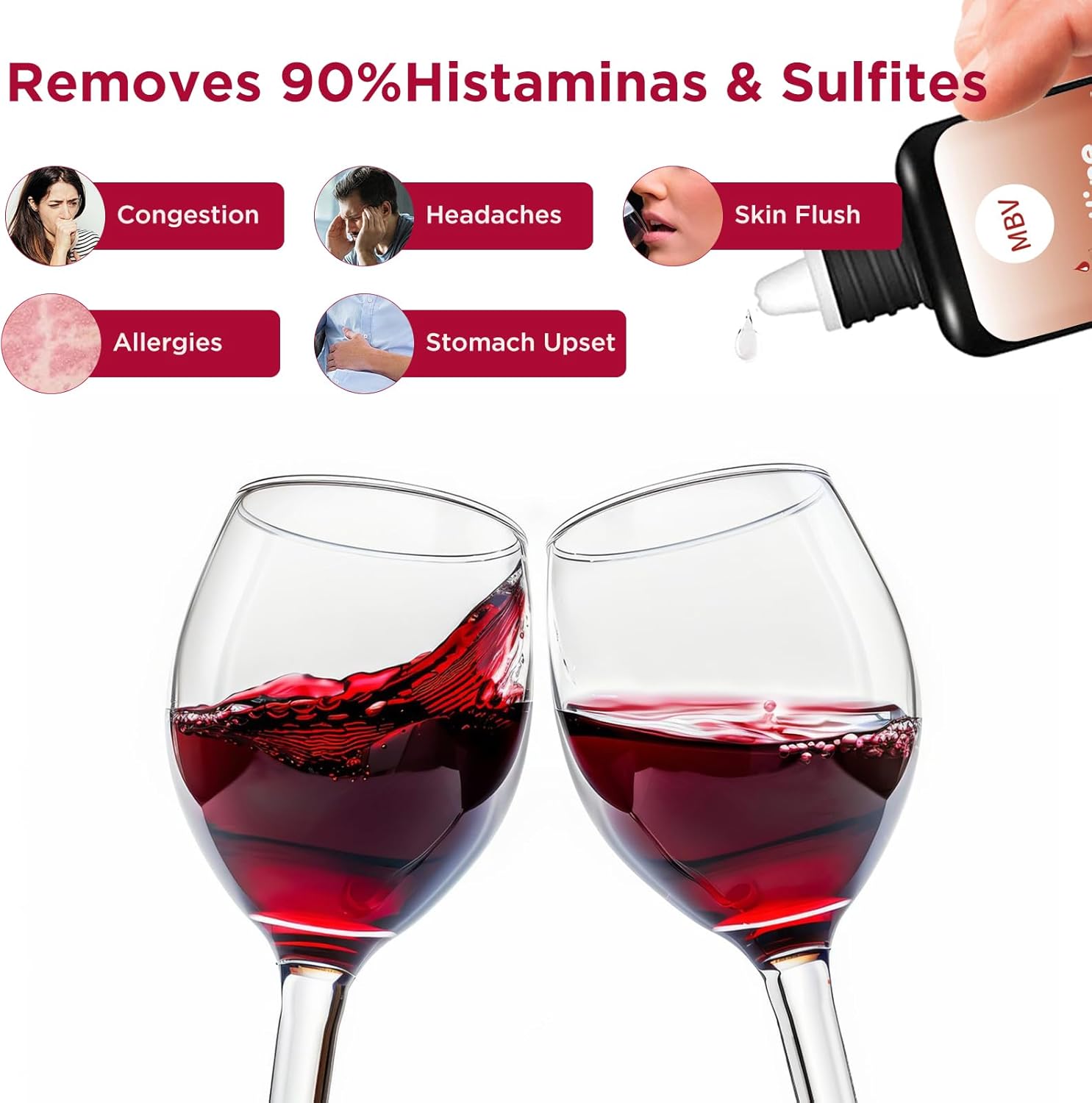 6 Pack Wine Project Sulfite Filter, Red White Wine Lovers Tasteless Purifier Accessories Filters for Histamines and Sulfite, Gifts for Him Men and Women