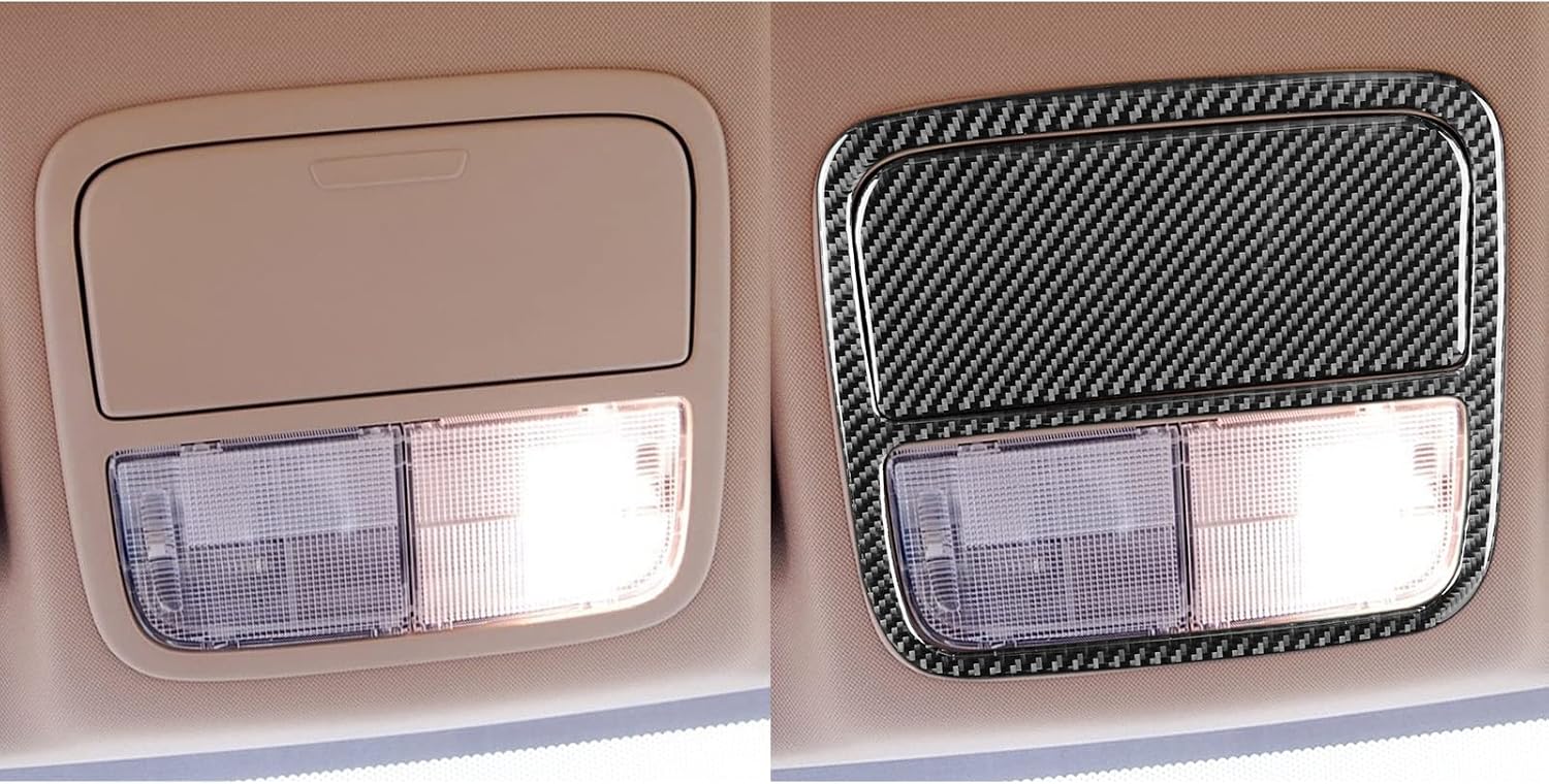 Real Soft Black Carbon Fiber Car Front Reading Light Panel Spectacle Case Switch Cover Sticker Interior Trim Compatible with Honda CRV CR-V 2007 2008 2009 2010 2011 Auto Accessories Decoration