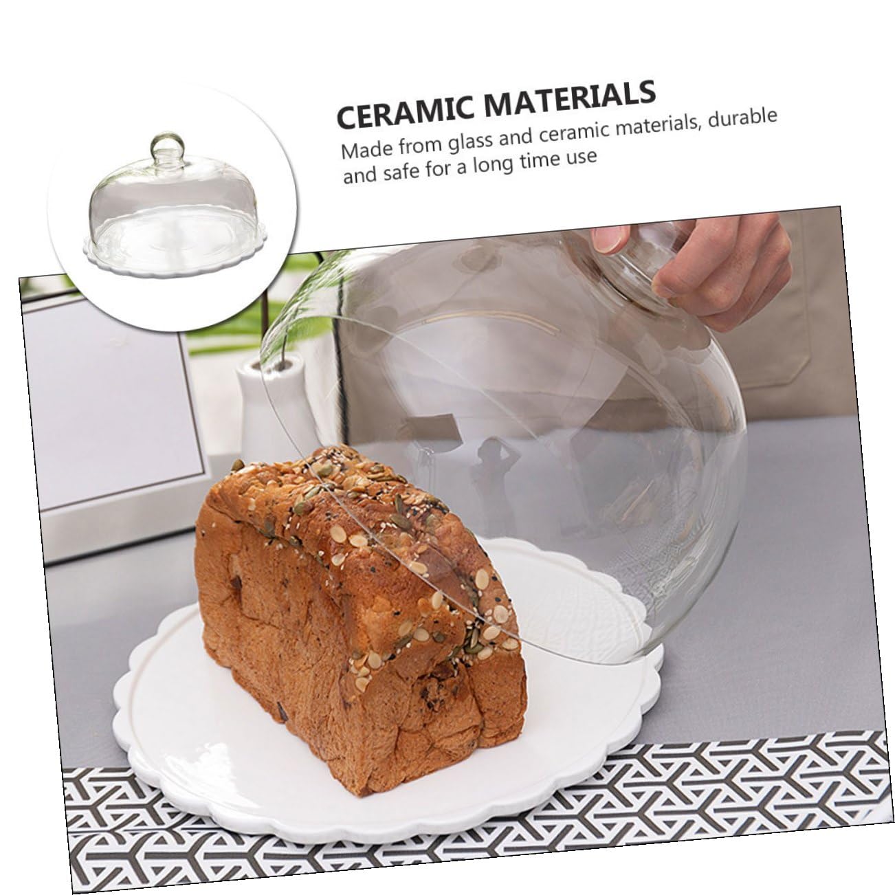 BESPORTBLE Cubre Alimentos de Vidrio y Cerámica Blanco, 1 Juego para Cocina