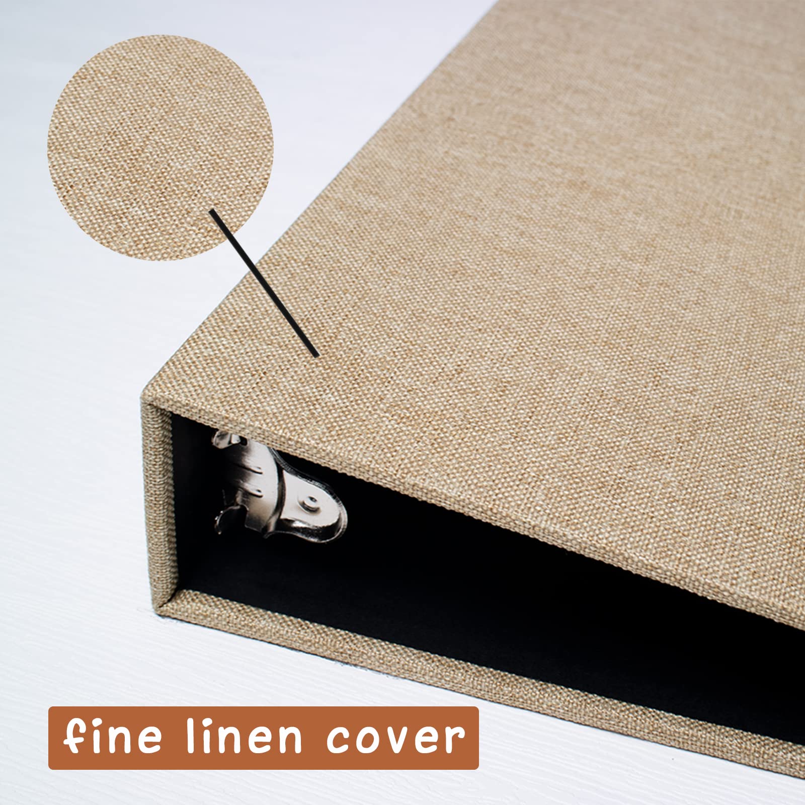 Raccoglitore a 3 anelli da 2,5 cm per carta da 21,9 x 27,9 cm, confezione da 2 raccoglitori con copertina rigida in lino, 2 tasche interne e organizzazione dei file per scuola, affari e casa