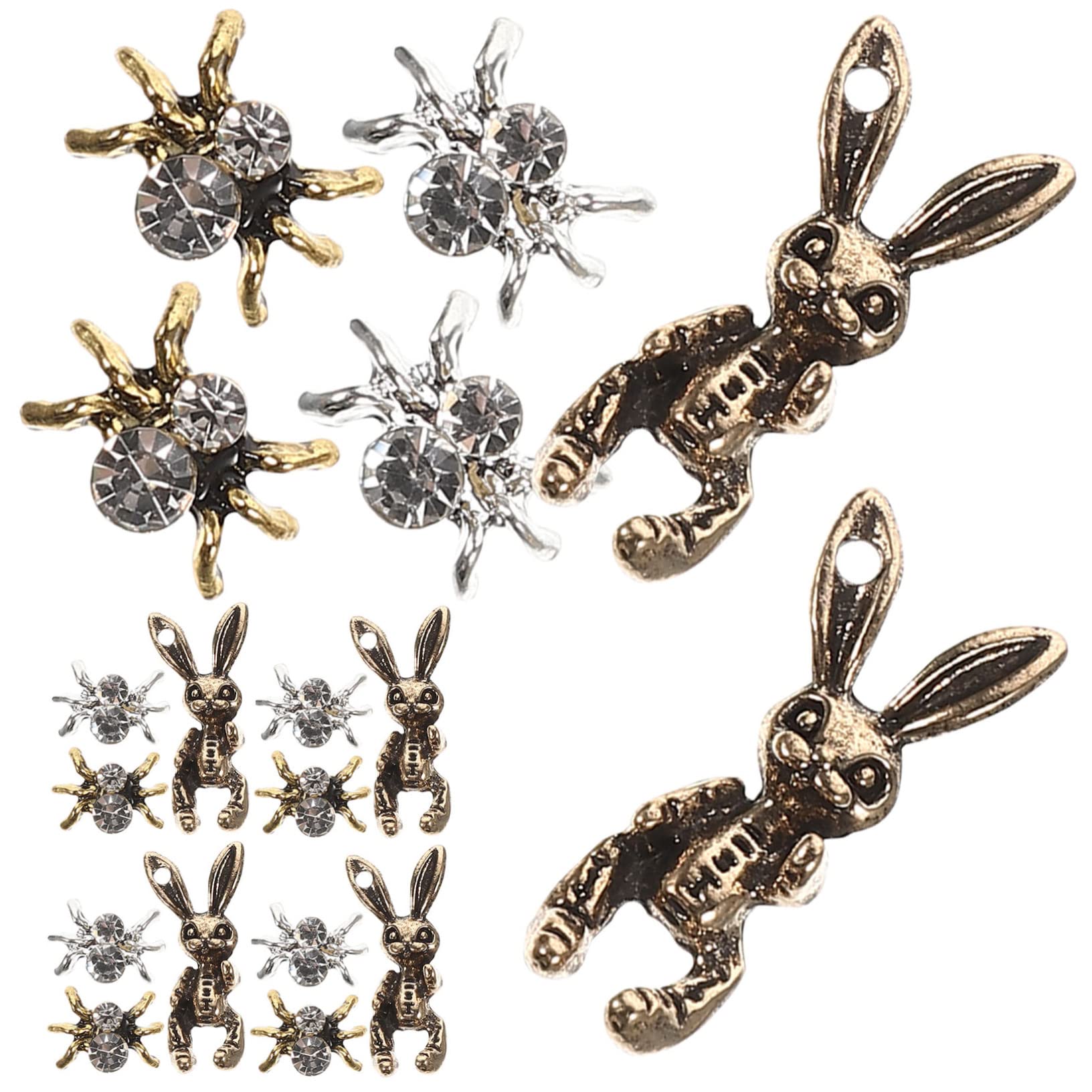 VALICLUD 5 Set Gioielli Con Diamanti Per Unghie Buio Fascino Delle Unghie Ciondolo Metallico Ciondoli Per Unghie Accessori Per Unghie Metallo 30 Pezzi*5