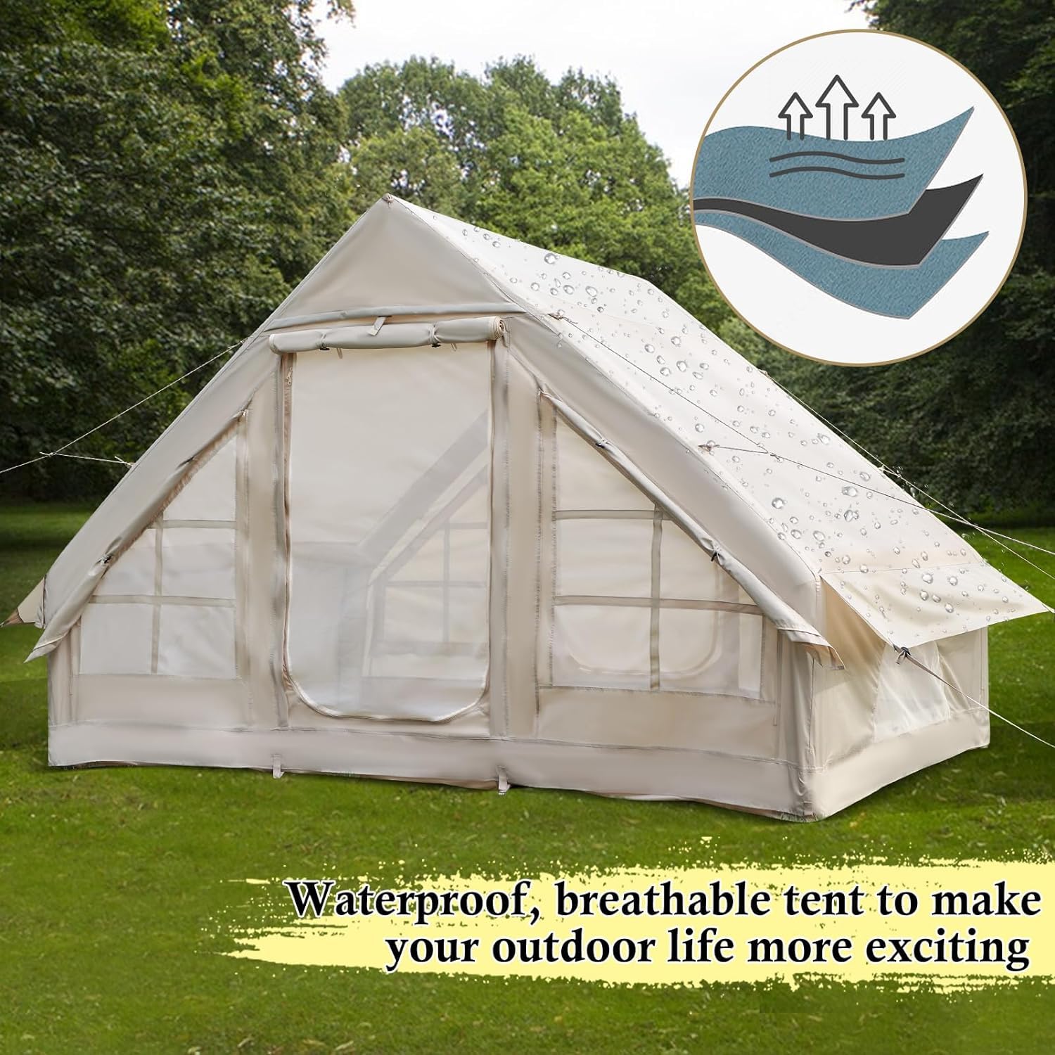 Amazon.co.jp: エアーテント 2～6人用 インフレータブル テント 通年