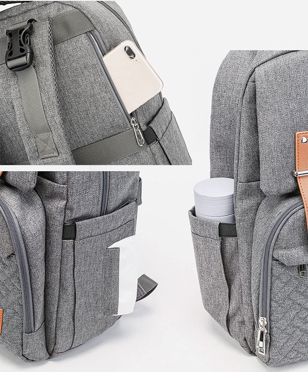 Zaino Mamma Neonato Fasciatoio, Zaino Antifurto Impermeabile Multifunzione Borsa per Pannolini Portatile, Grande capacità Zaino per Viaggi Affari