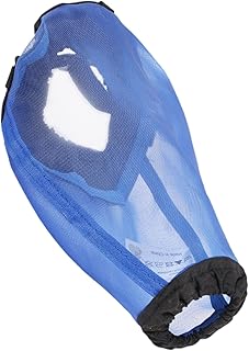 Foxtail Mask for Dogs, Dog Face Guard, Adjustable Head Net, Field Cover, Polyester, Blue, L