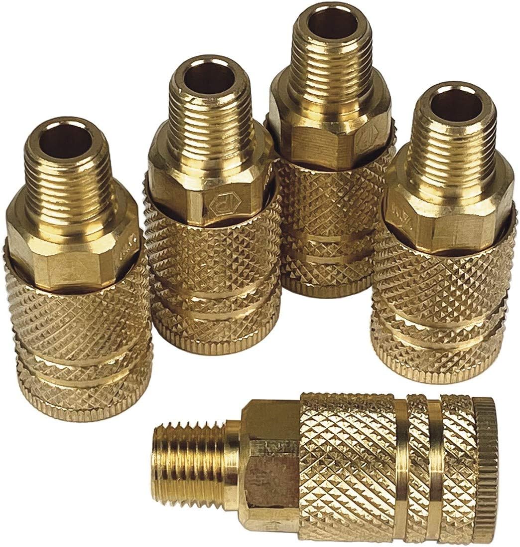 Primefit XIC1414MB6-B5-P (5Pack) Extreme Performance Series 6 Ball Brass Quick Coupler - 1/4" Body x 1/4" Male NPT