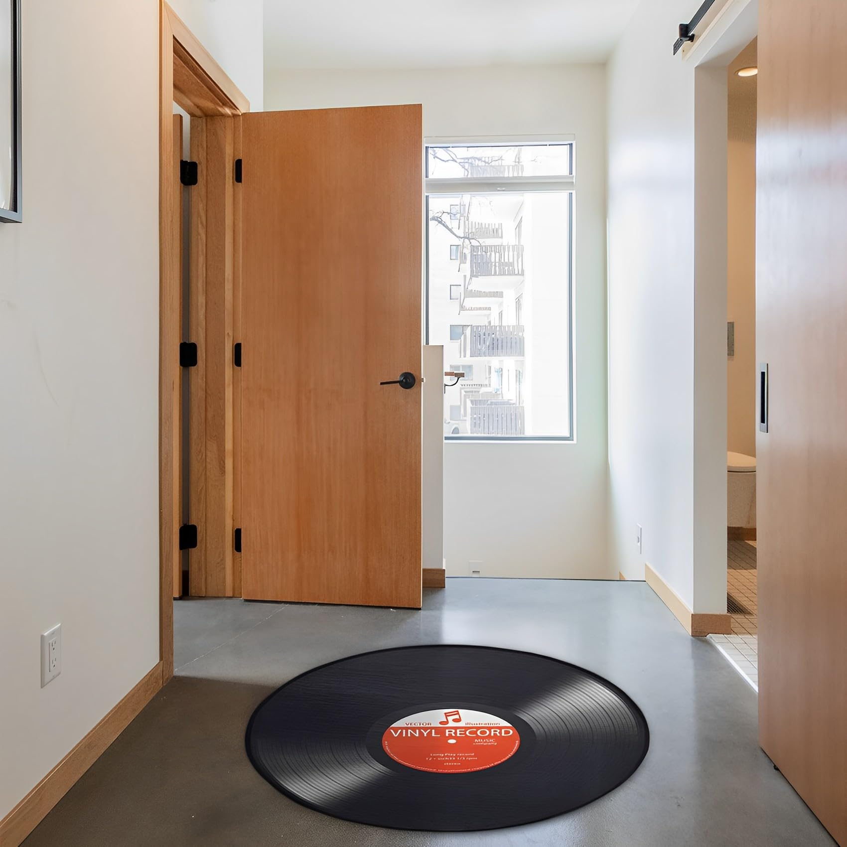 Aomesinc Tappeto per area dei dischi in vinile, tappetino rotondo antiscivolo (120 x 120 cm), stile C)