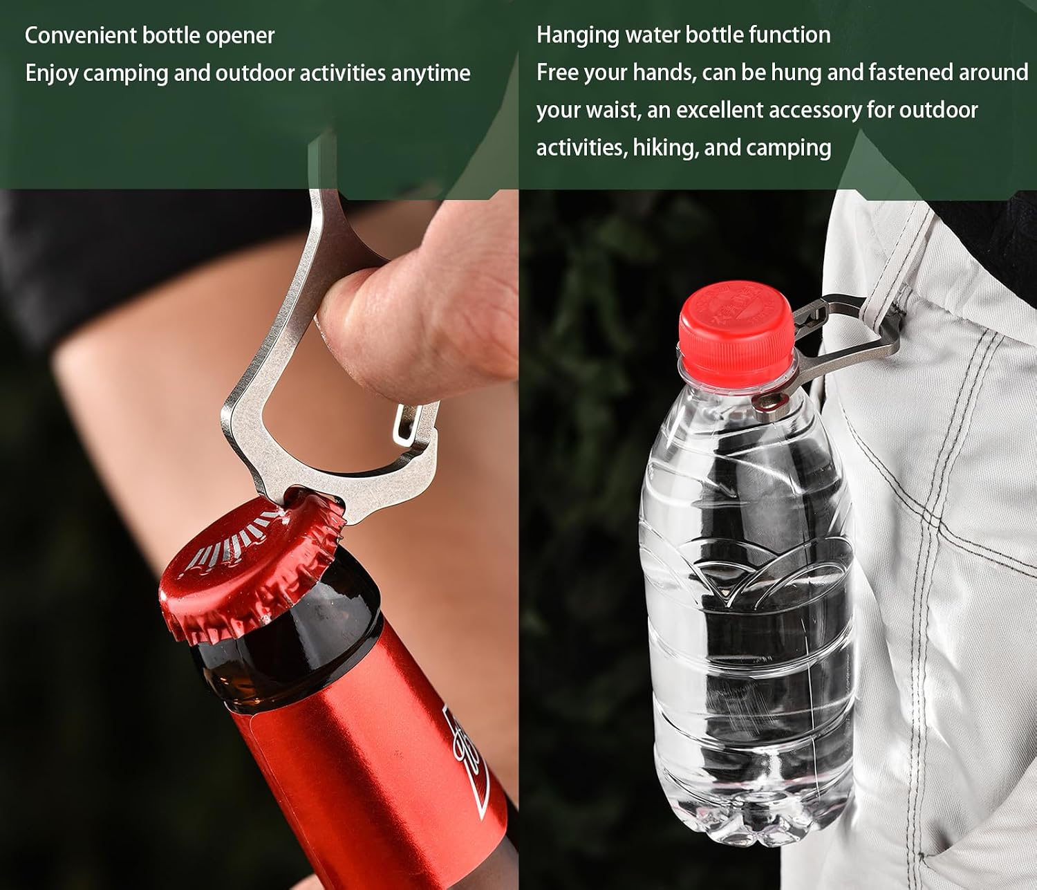 Titanium slingshot set multifunctional creative gadget portable bottle opener keychain suitable for outdoor travel mountaineering hiking camping picnic gadgets