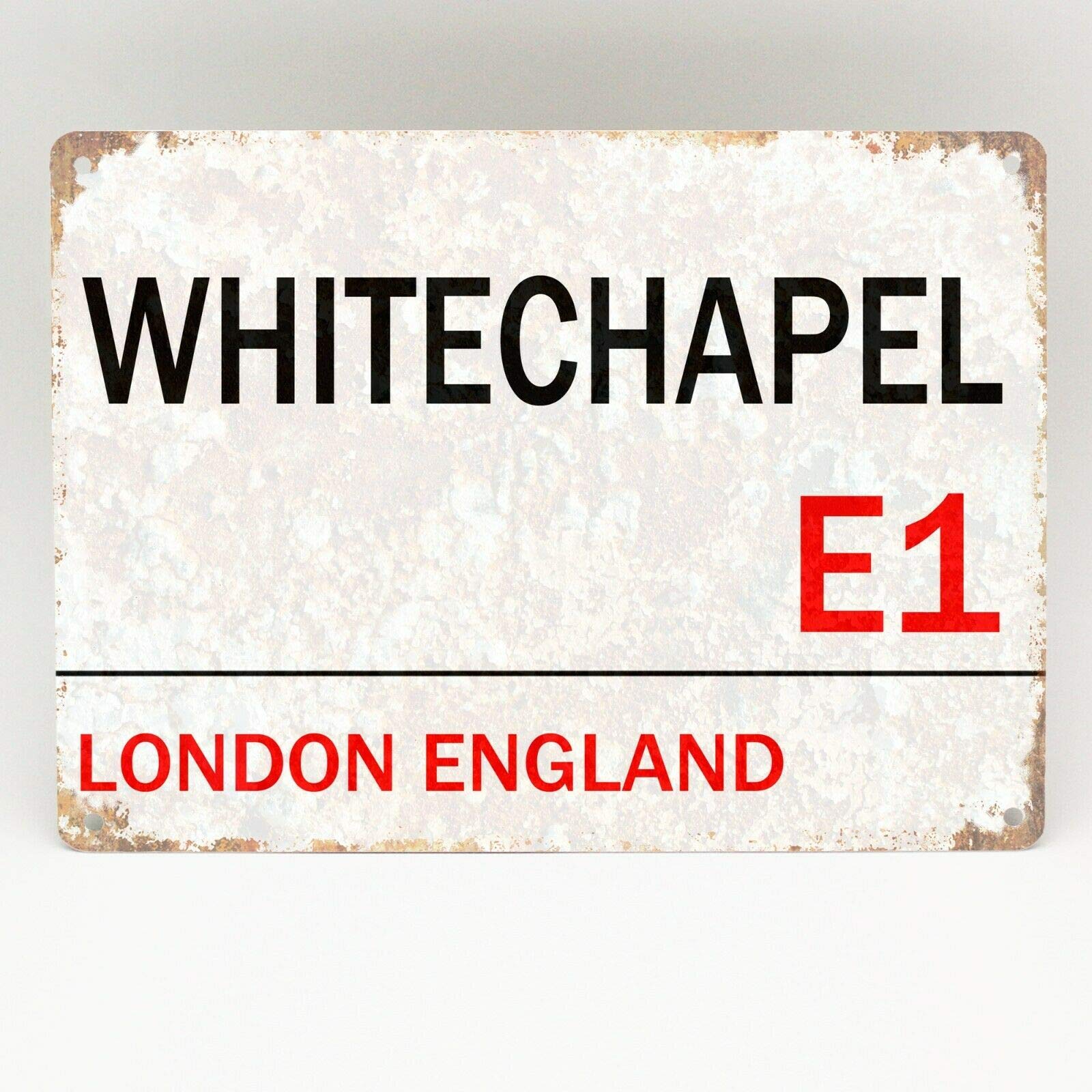 BCTS Whitechapel Metal London Street Sign Jack The Ripper Wall Door Plaque Novelty Outdoor Decoration Plaque 8X12 inch