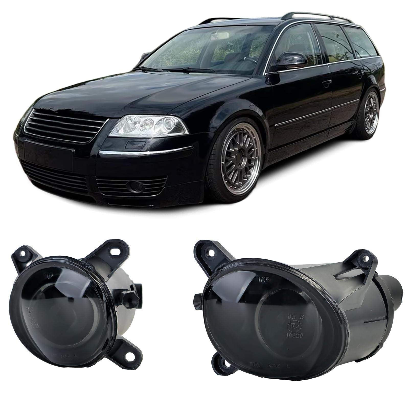 Klarglas Nebelscheinwerfer Set Schwarz Smoke für VW Passat B5 3BG 2000-2005
