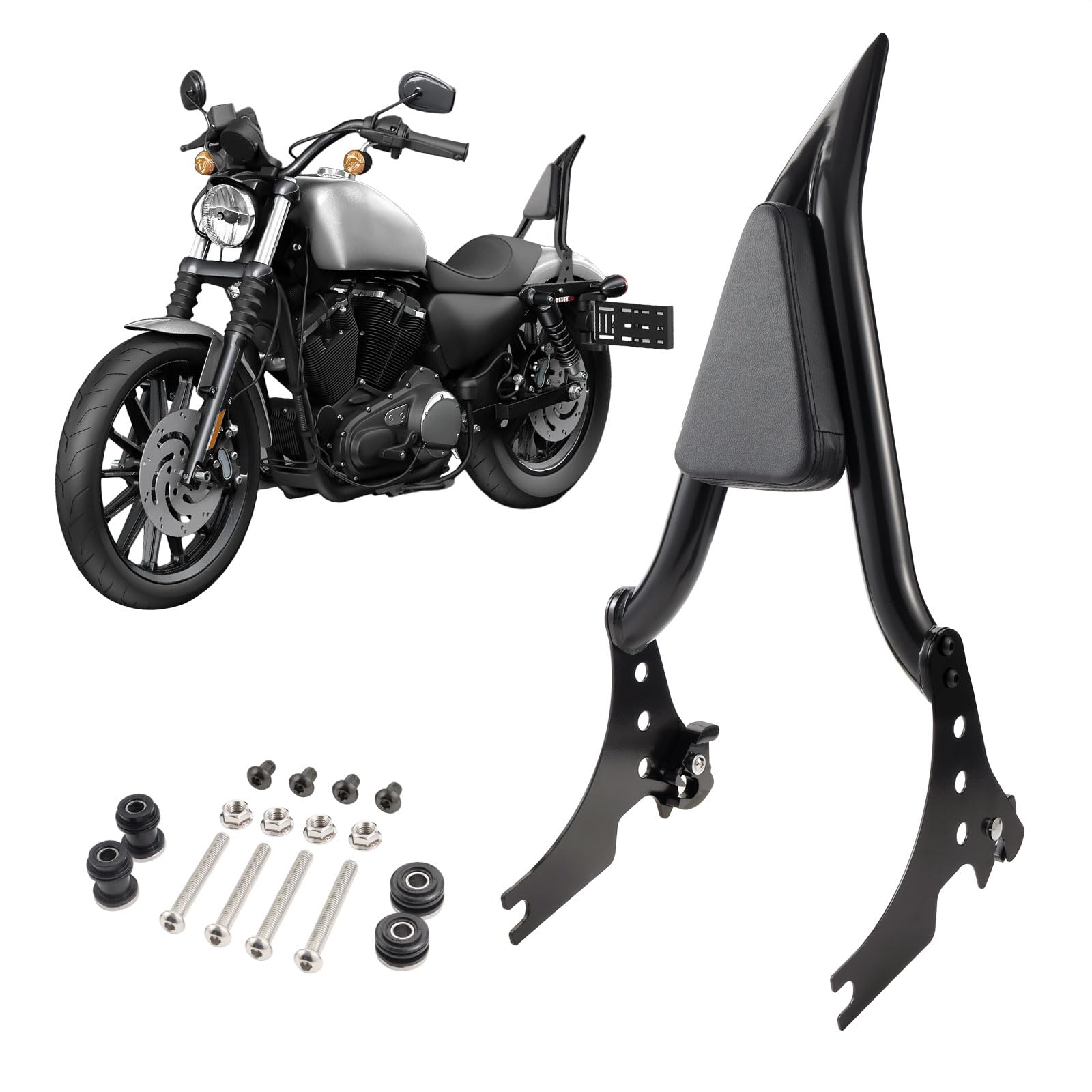 Detachable Sissy Bar Passenger Rear Backrest For Harley Sportster