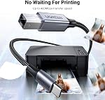 UGREEN USB C Printer Cable C to A Printer Scanner Braided MIDI Cable Compatible with DJ Controller, MIDI Keyboard, Digital Mixing Console, Piano Keyboard for MacBook Pro, iPad, 6ft