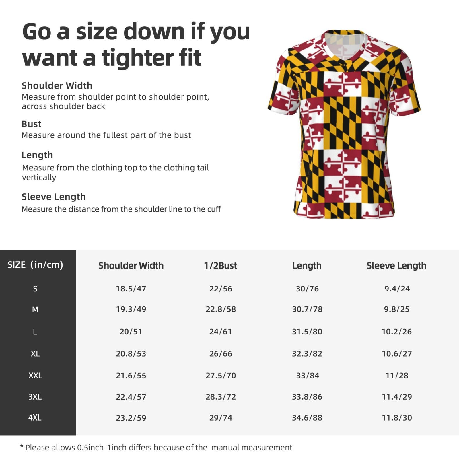 Stylish Athletic Sports Jersey Maryland-Flag-Pride Men's Rugby Jersey Small